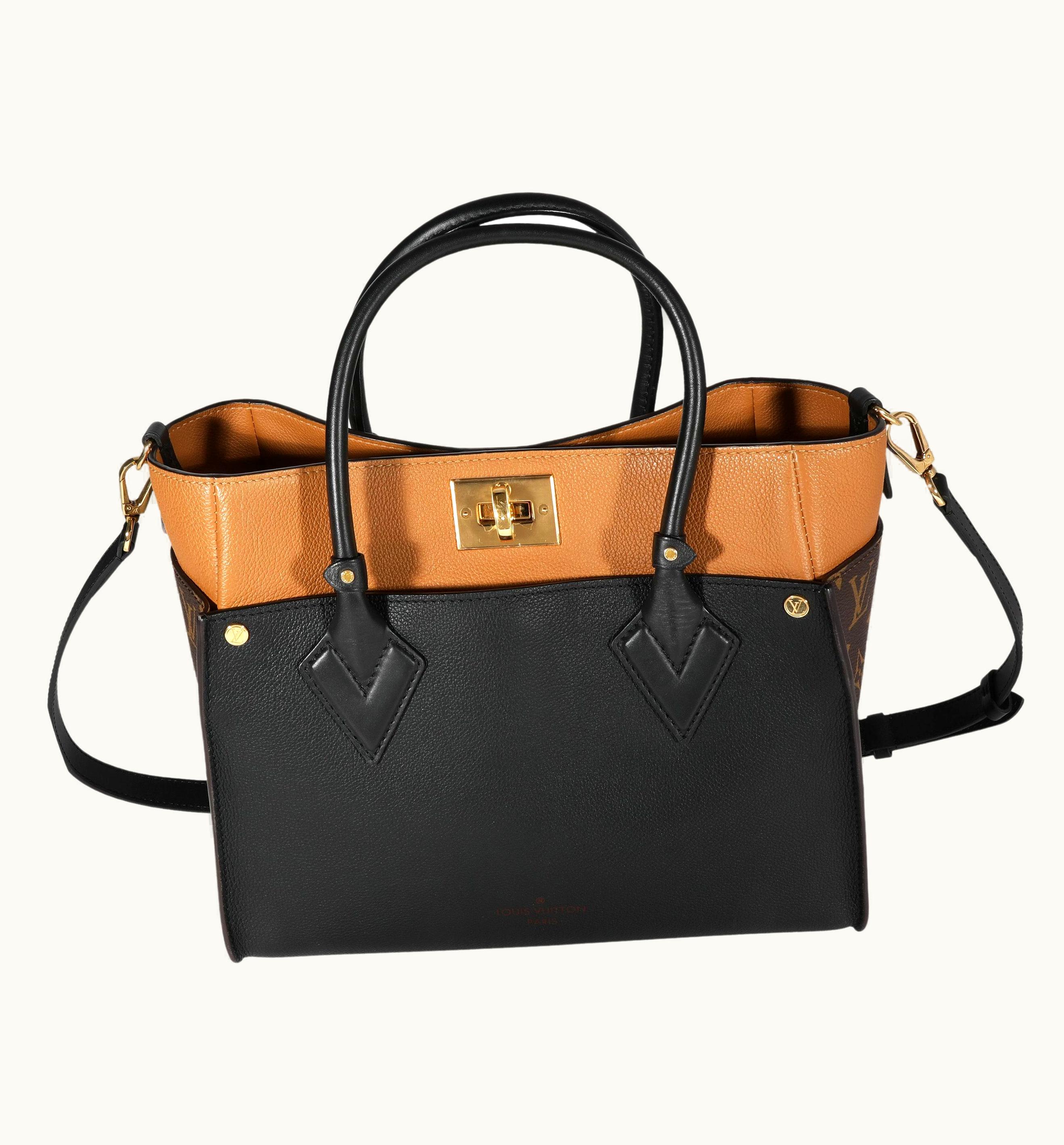 Louis Vuitton Louis Vuitton Monogram Canvas & Black Calfskin On My Side Pm Tote