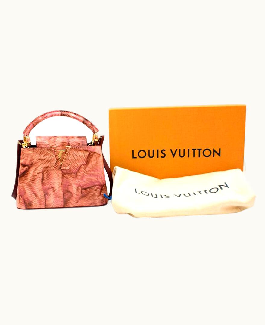 Louis Vuitton Louis Vuitton Pink Capucines Mini Lizard Bag 20cm