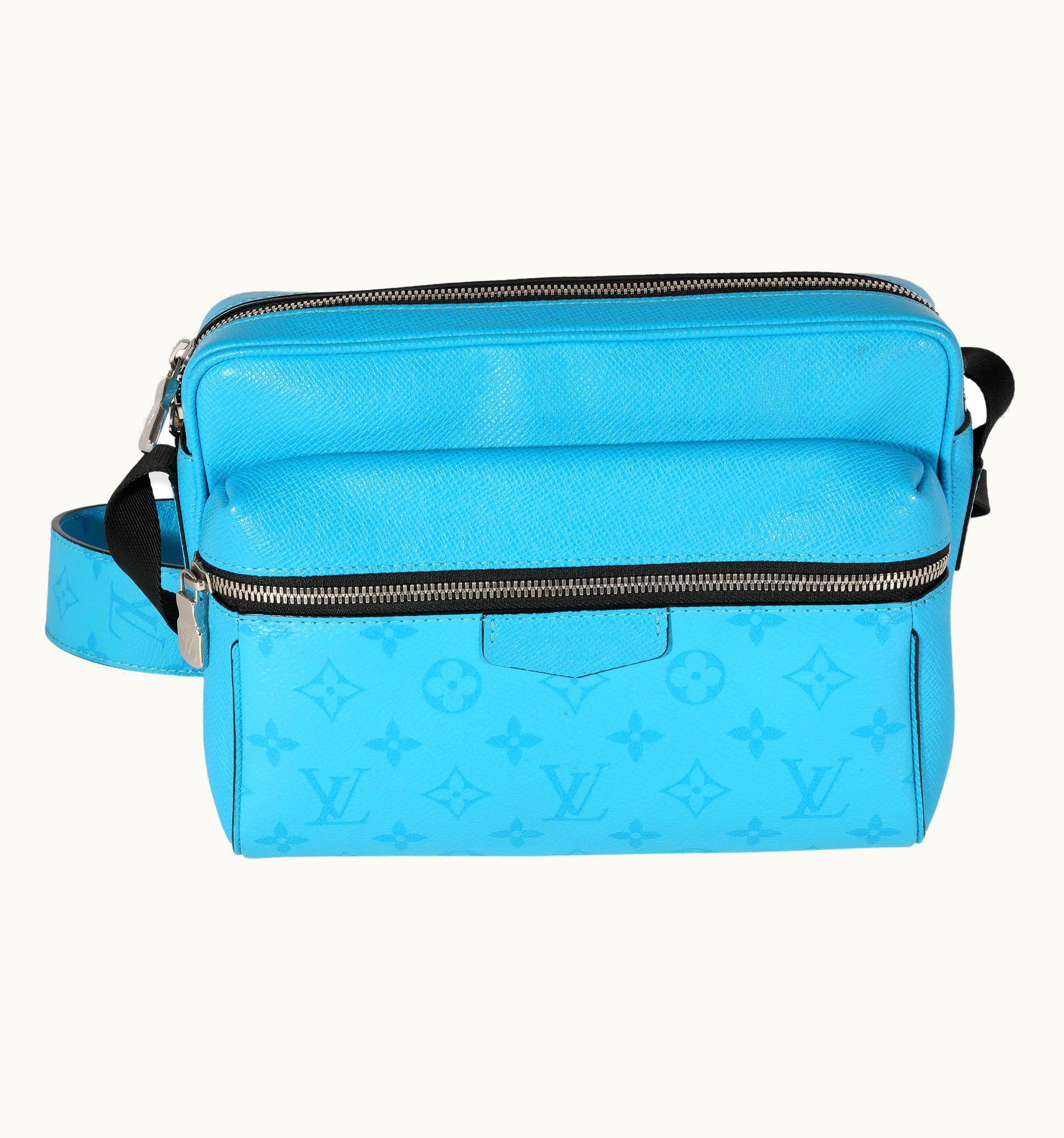 Louis Vuitton Louis Vuitton Light Blue Taiga & Monogram Canvas Outdoor Messenger