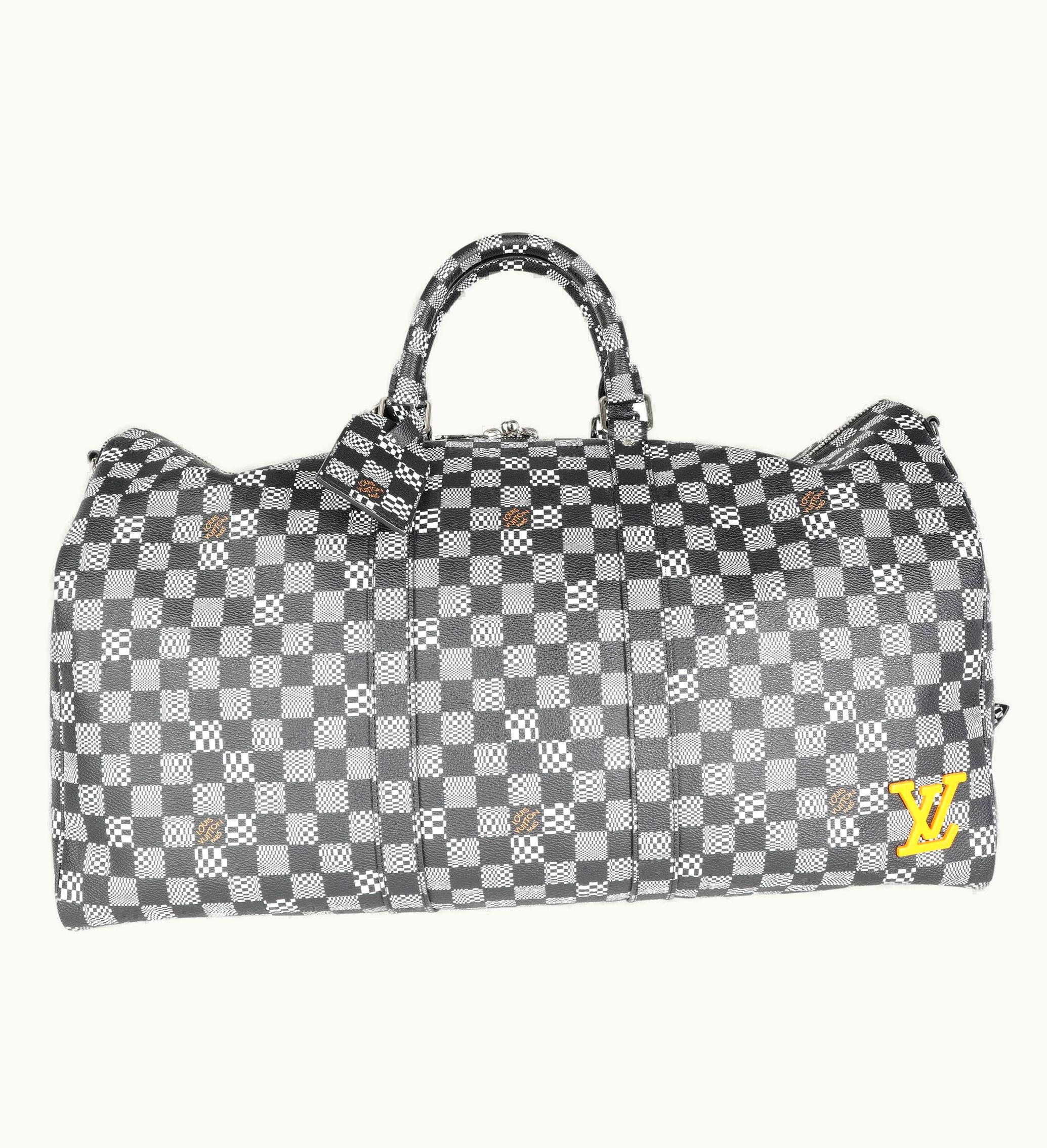 Louis Vuitton Louis Vuitton Black & White Distorted Damier Keepall Bandoulière
