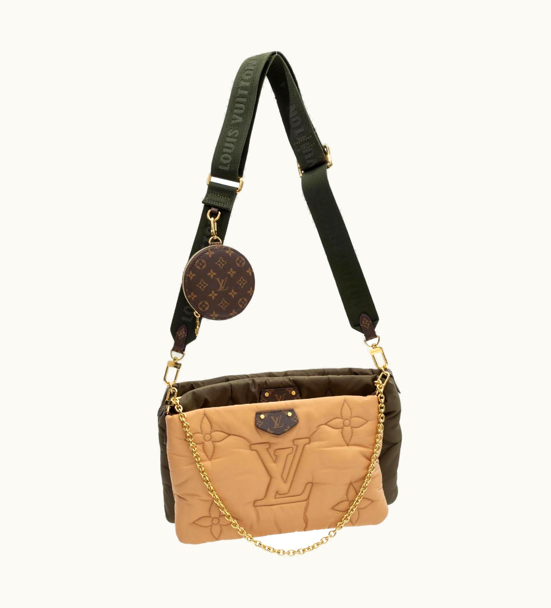 Louis Vuitton Louis Vuitton Maxi Multi Pochette Accessoires Khaki Green Beige Nylon 2021