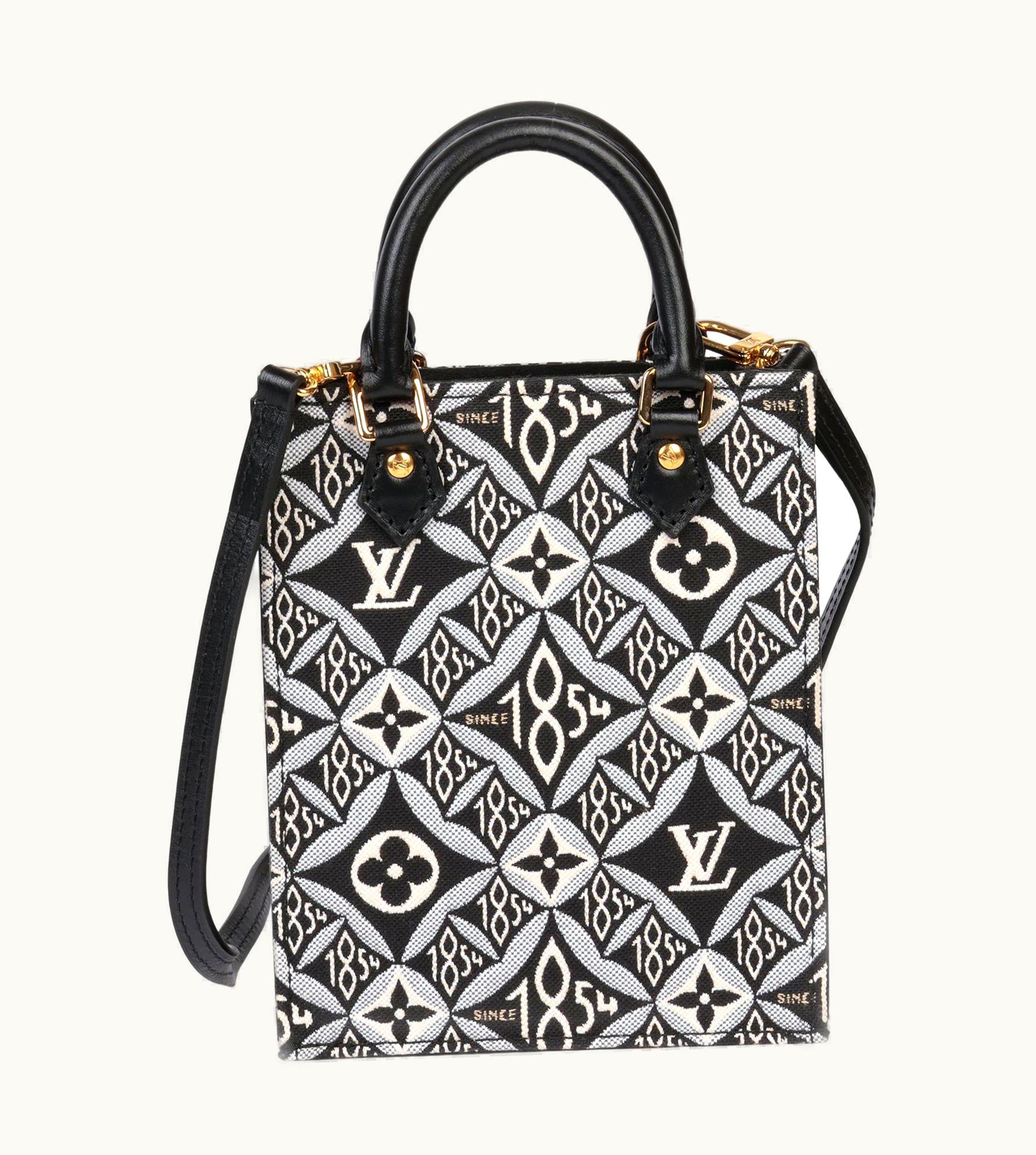 Louis Vuitton Louis Vuitton Black 1854 Monogram Canvas & Calfskin Leather Mini Sac Plat