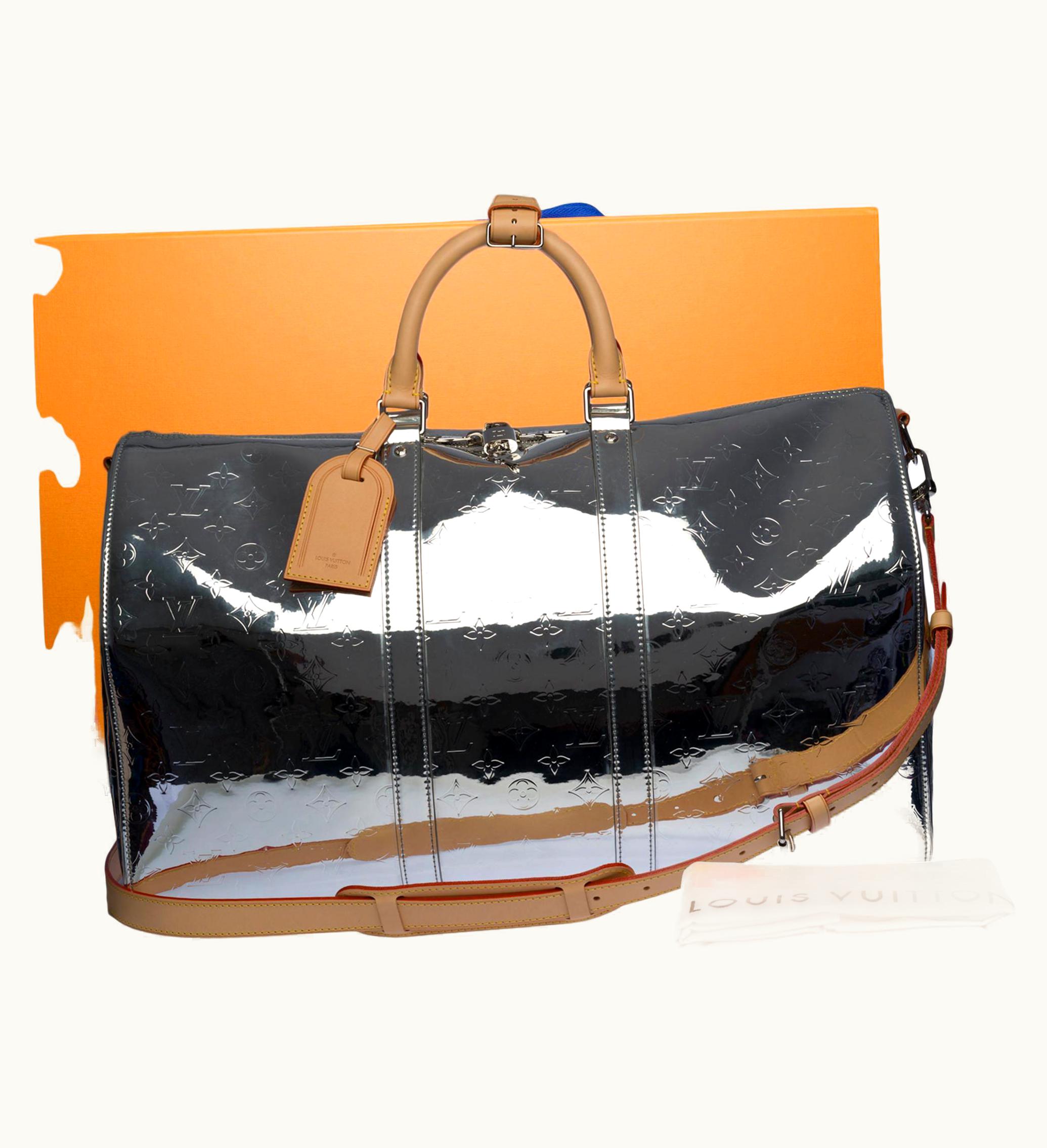 Louis Vuitton New-fw 2022 Virgil Abloh- Louis Vuitton Keepall 50 Strap Travel Bag Mirror Mono