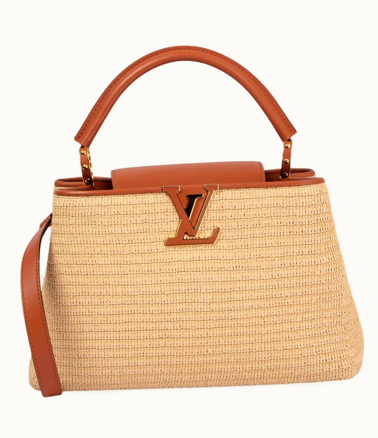 Louis Vuitton Louis Vuitton Beige Raffia 2021 Capucines mm Shoulder Bag