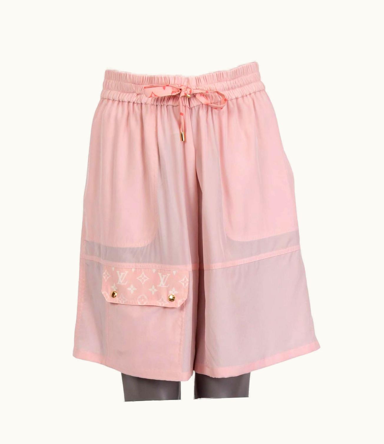 Louis Vuitton Louis Vuitton Pink Silk 2022 Monogram Ombre Bermuda Shorts Pants
