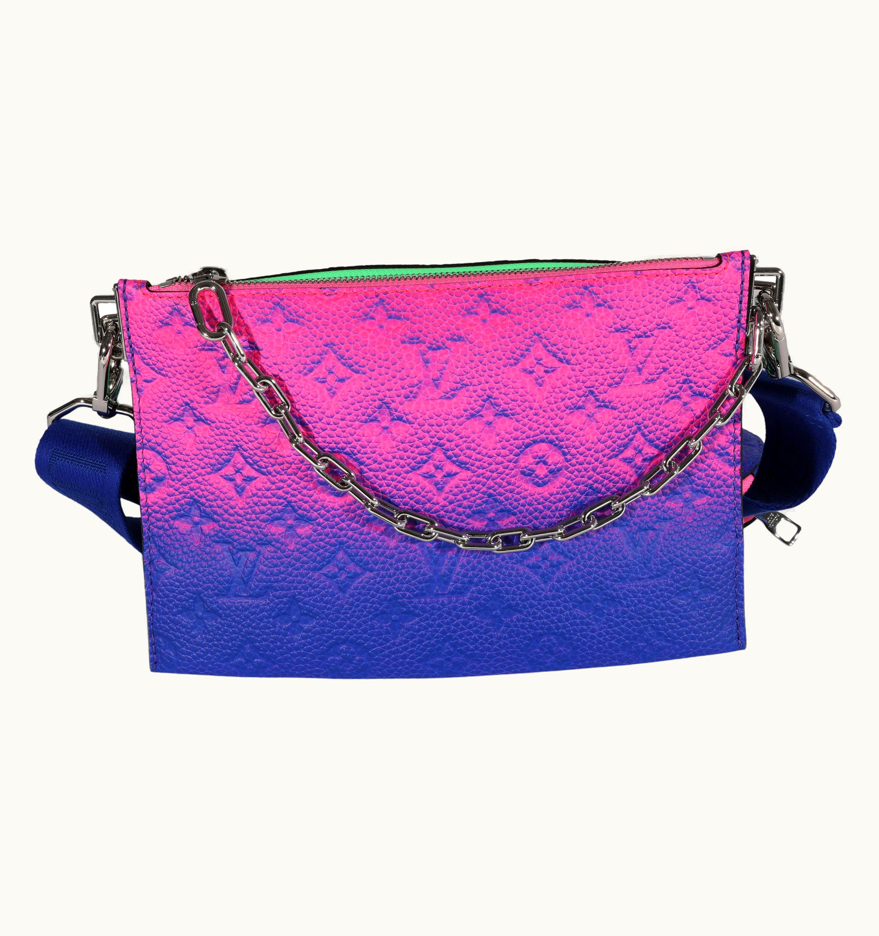 Louis Vuitton Louis Vuitton Virgil Abloh Multicolor Monogram Taurillon Illusion Trio Pouch