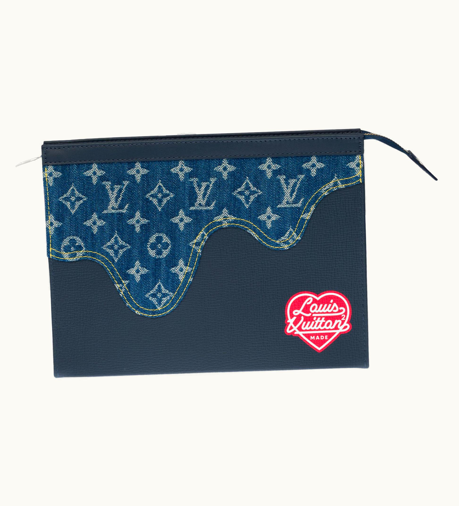 Louis Vuitton Brand New/Sold Out S/SLouis Vuitton Travel Pouch In Blue Denim By Nigo