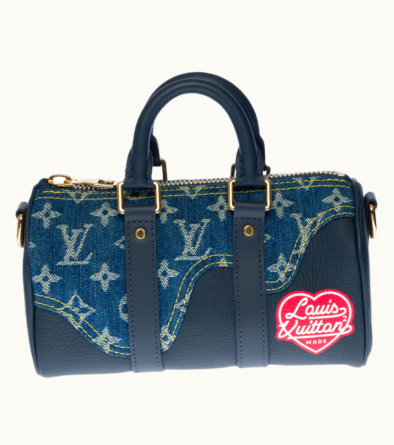 Louis Vuitton Brand NEW-Limited Edition Louis Vuitton Keepall Strap In Blue Denim By Nigo