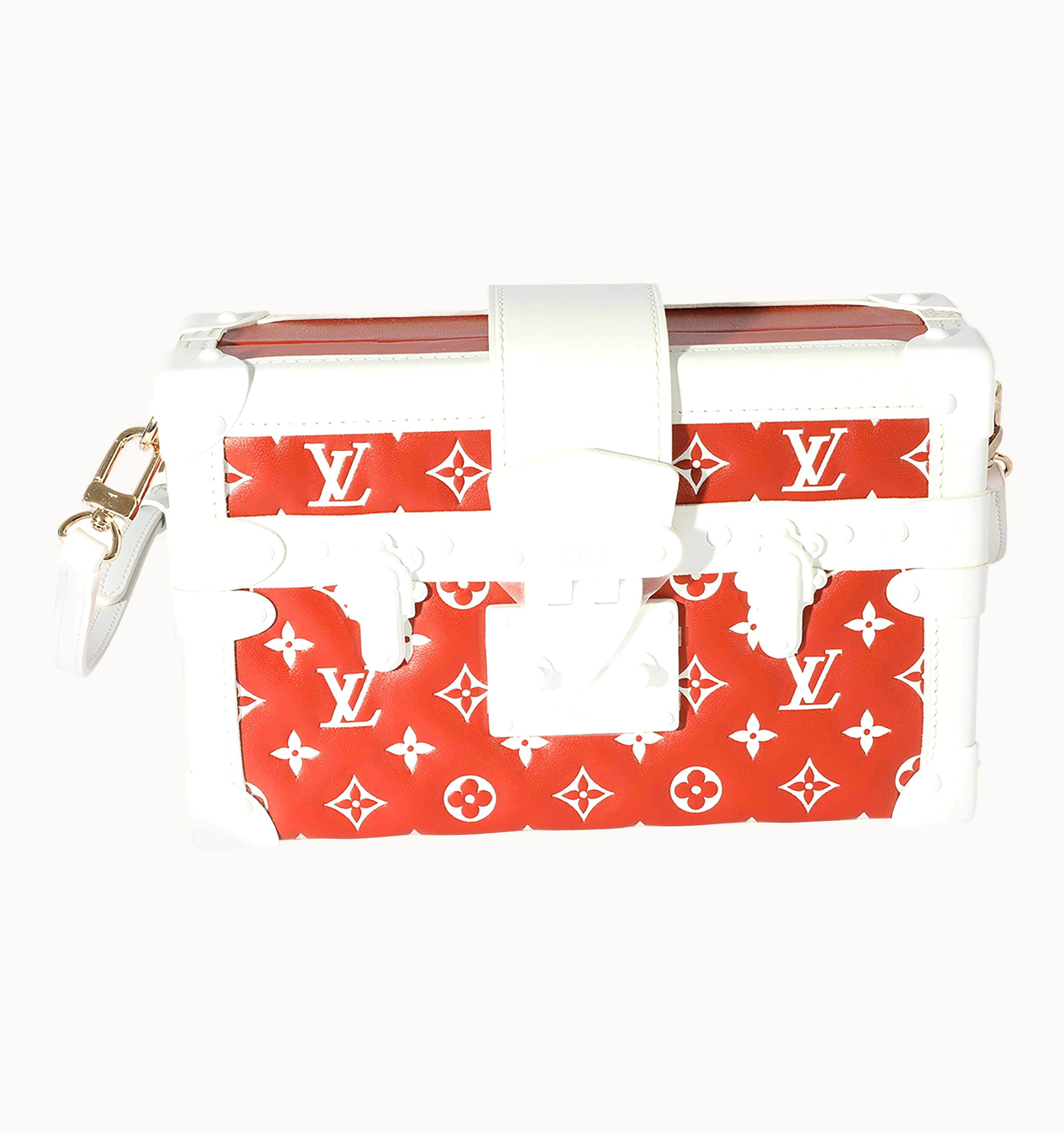 Louis Vuitton Louis Vuitton Terracotta & White Monogram Embossed Lambskin Petite Malle