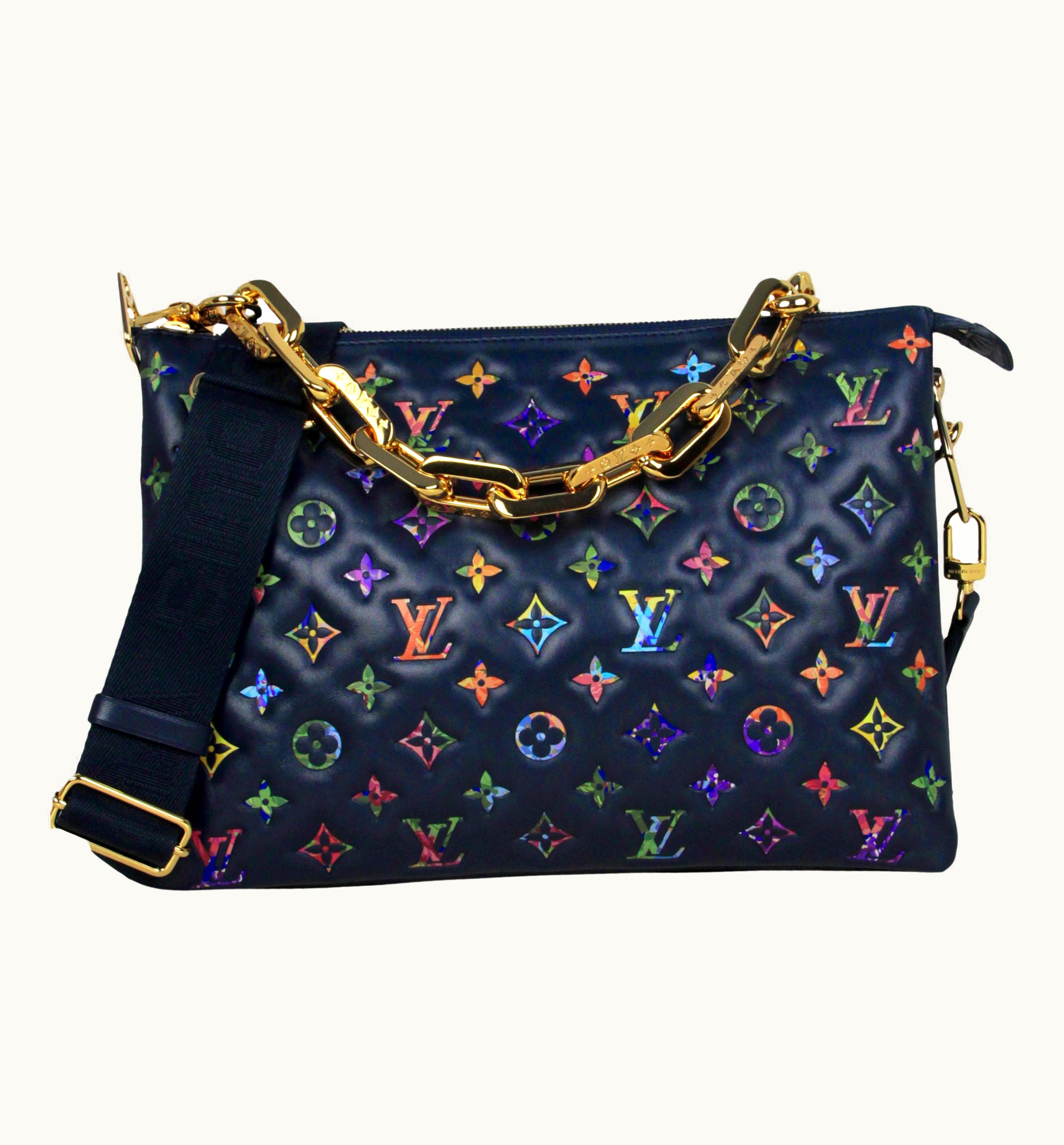 Louis Vuitton Louis Vuitton 2022 Blue Embossed Multicolor Floral Monogram Coussin mm Bag