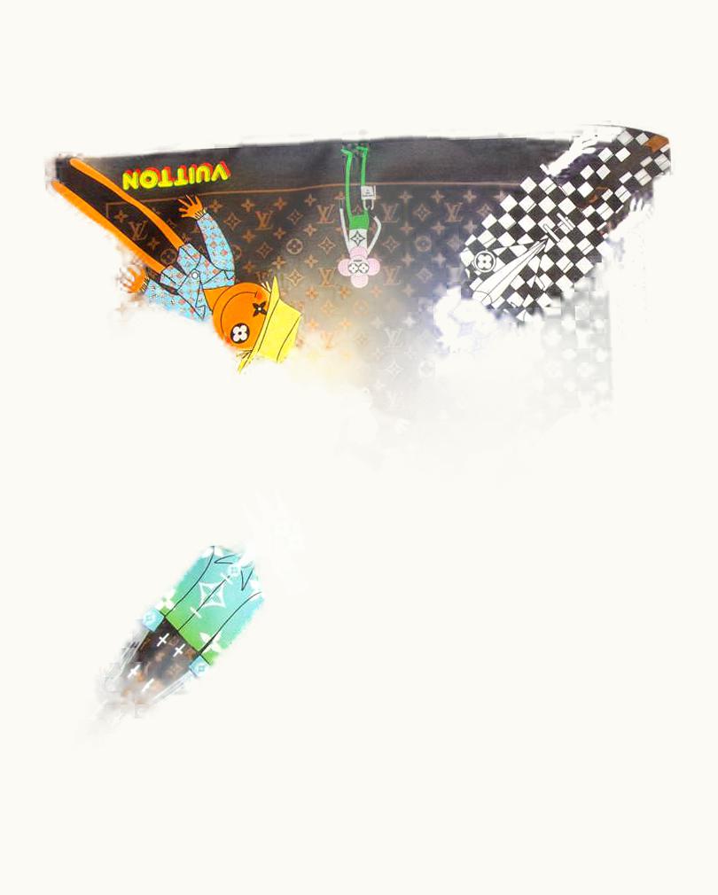 Louis Vuitton Louis Vuitton Brown The Lv Friends Monogram Cotton & Silk Bandana