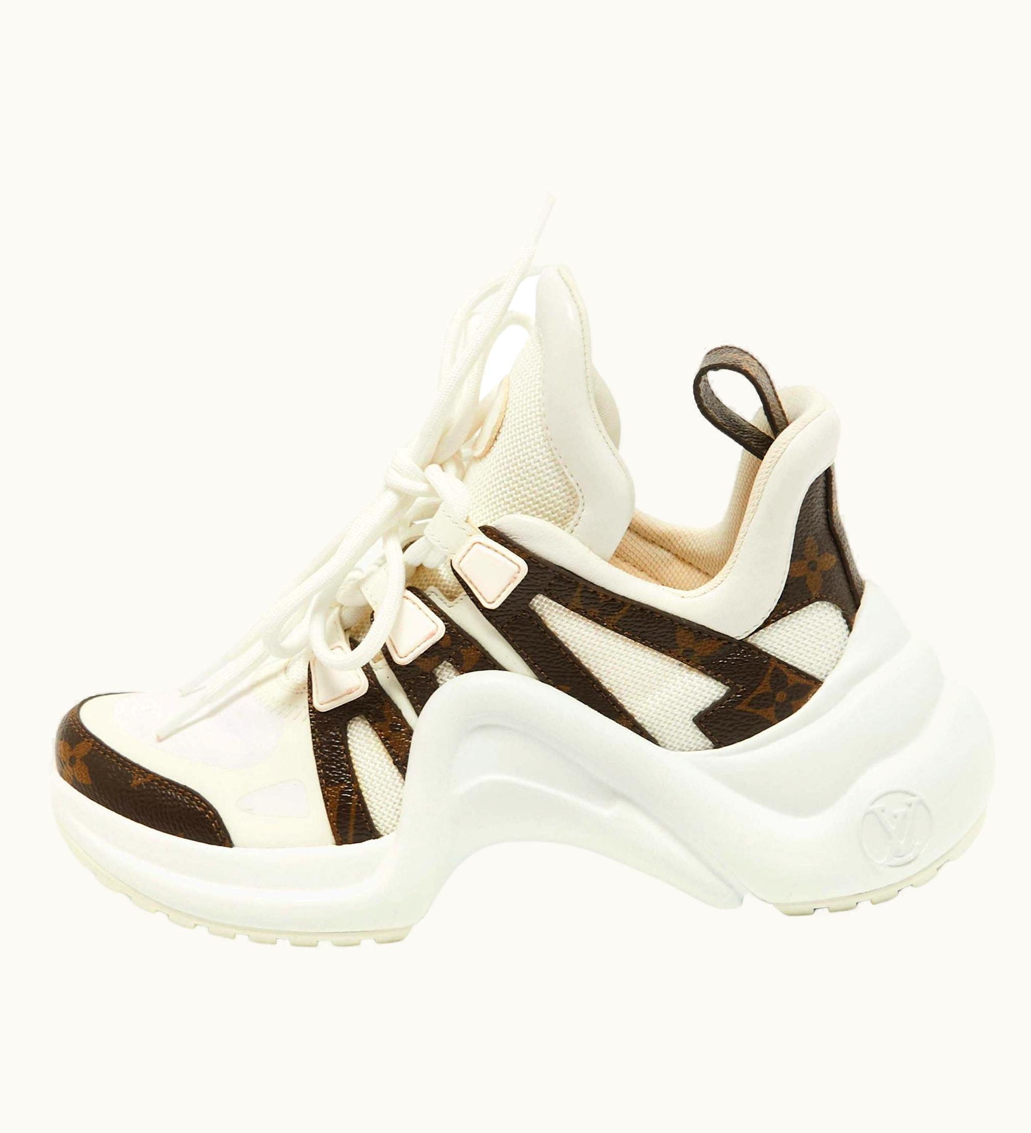 Louis Vuitton Louis Vuitton White/Brown Mesh Monogram Canvas Archlight Sneakers