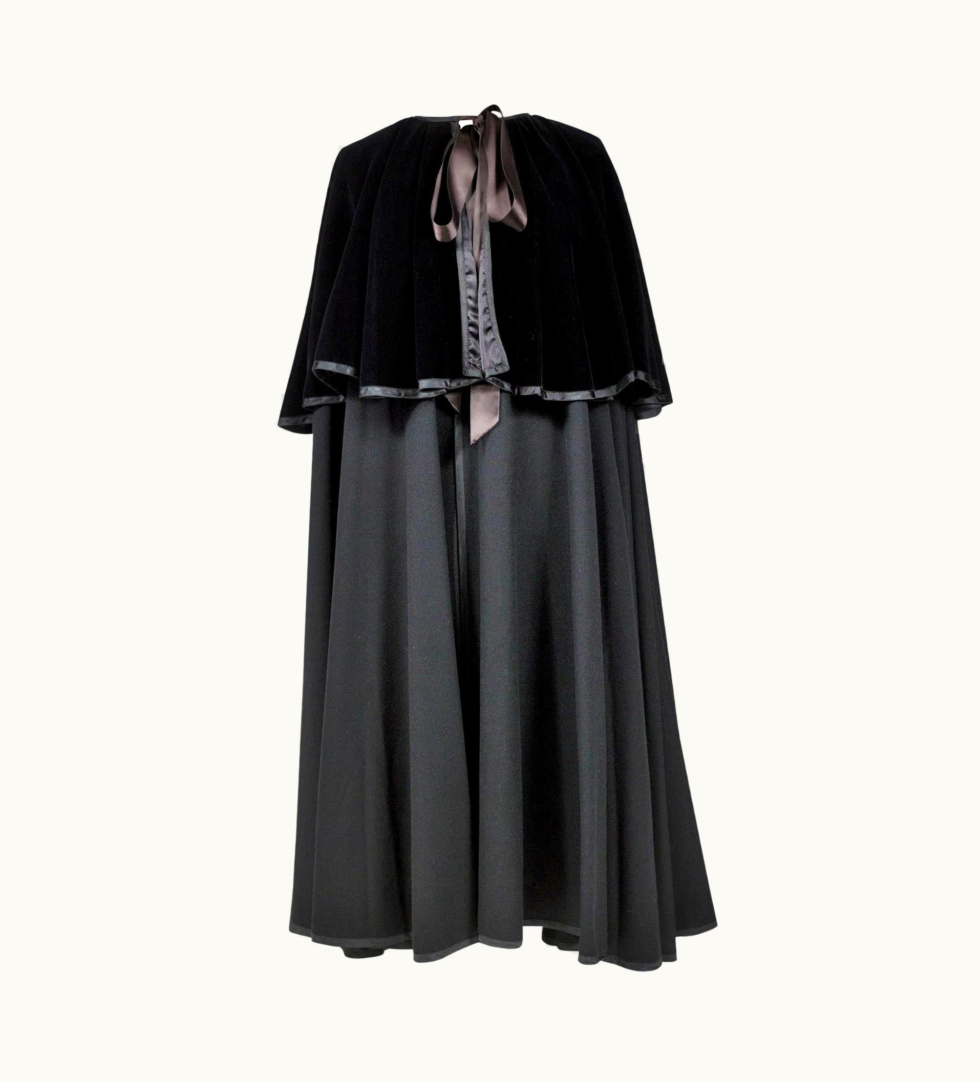 Saint Laurent An Yves Saint Laurent Rive Gauche Velvet & Cashmire Evening Cape Circa 1980