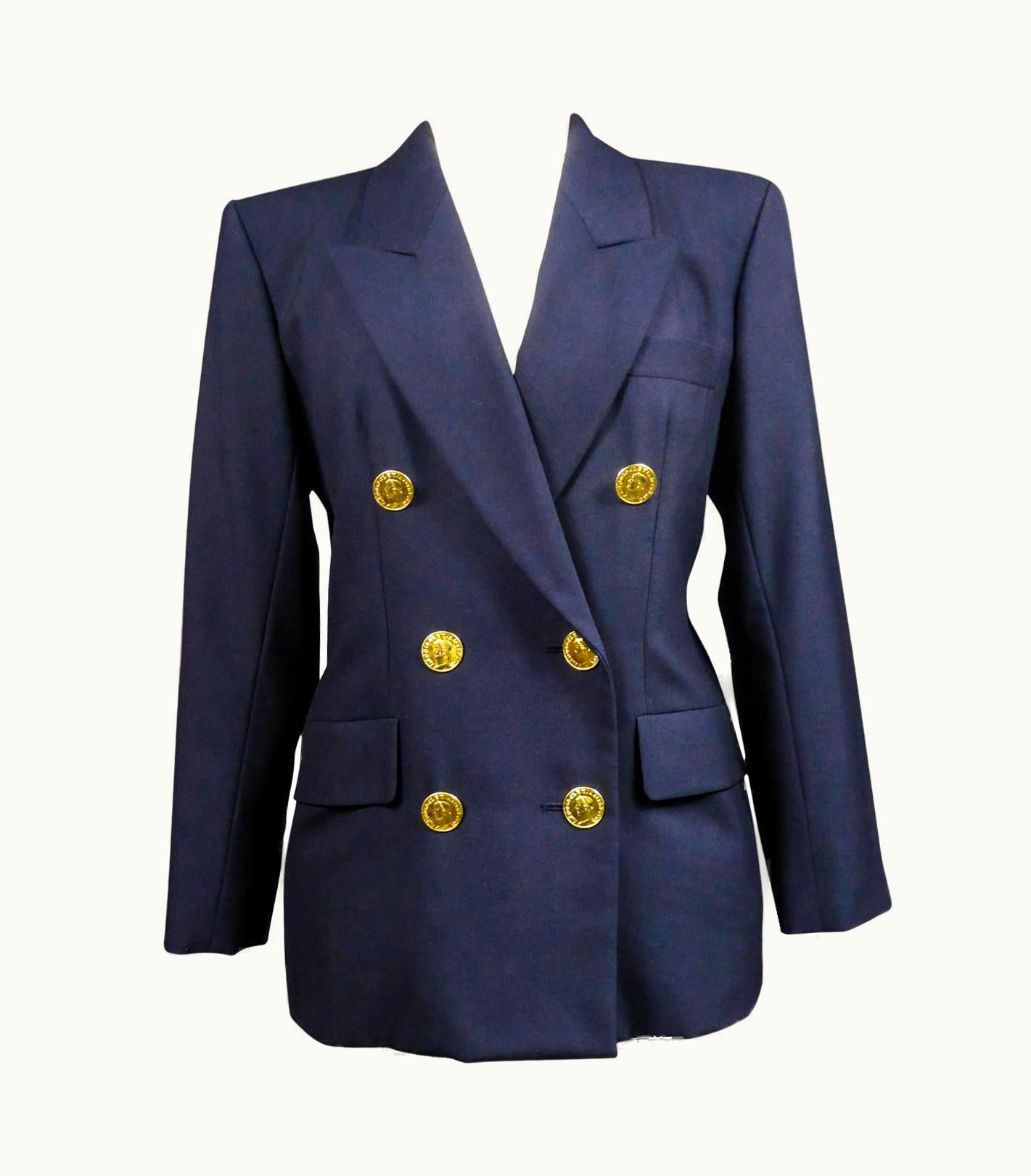 Saint Laurent Yves Saint Laurent Rive Gauche Navy Jacket Circa 1990