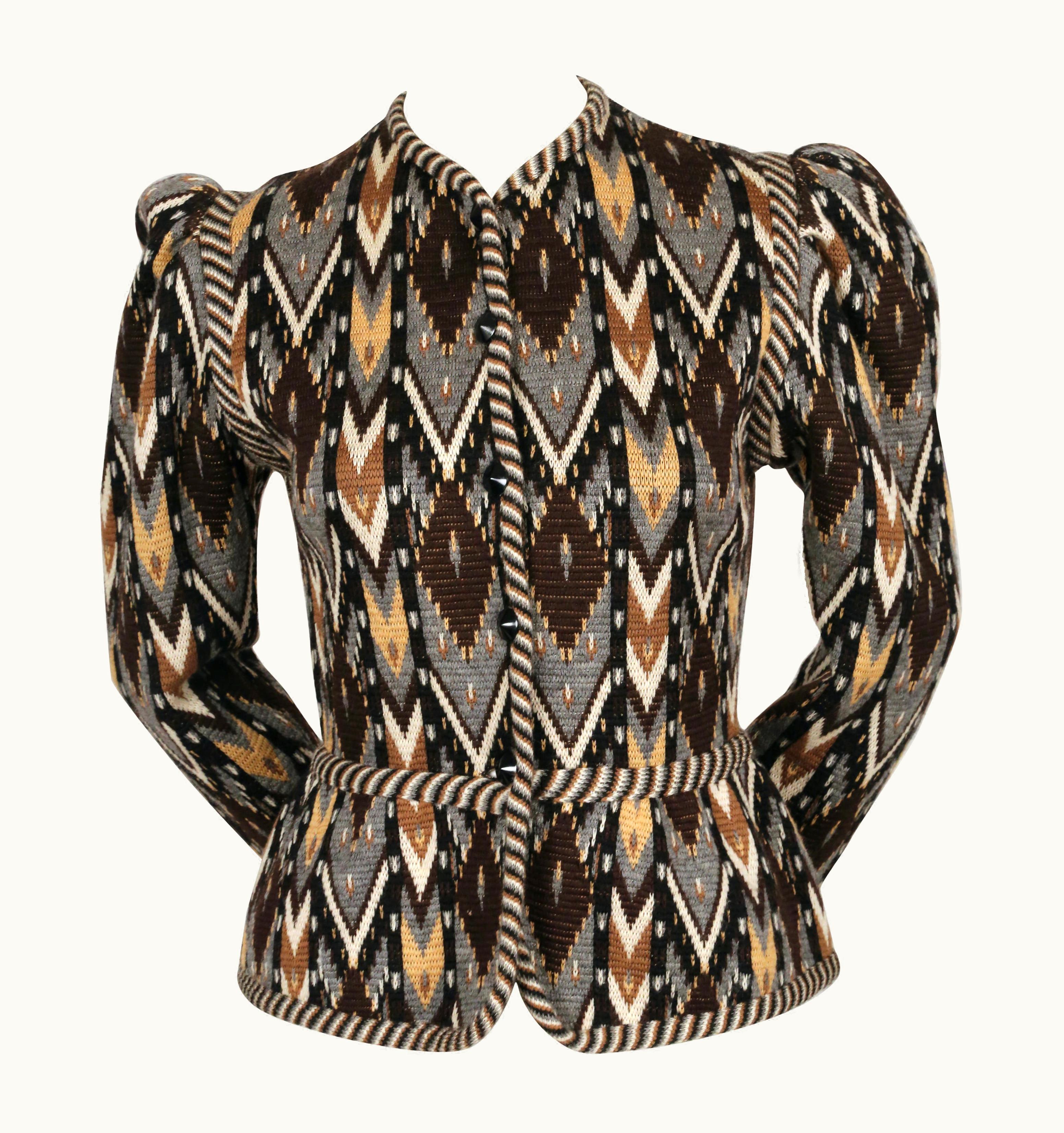 Saint Laurent 1979 Yves Saint Laurent Ikat Cardigan Sweater