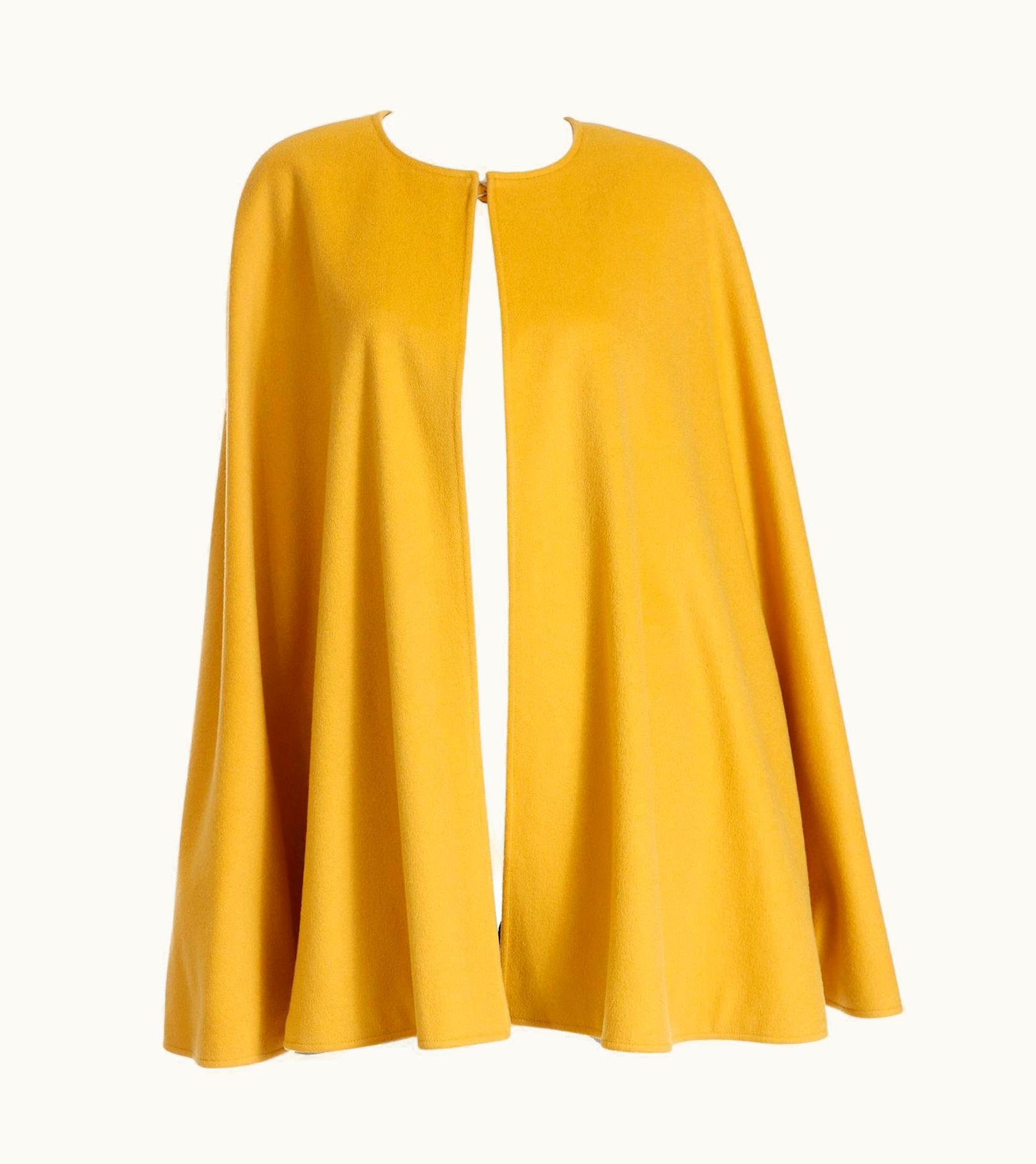Saint Laurent Yves Saint Laurent YSL Vintage Yellow Wool Cape