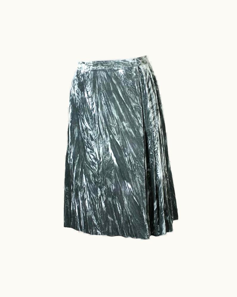 Saint Laurent Yves Saint Laurent Crushed Panne Velvet Mini Kilt