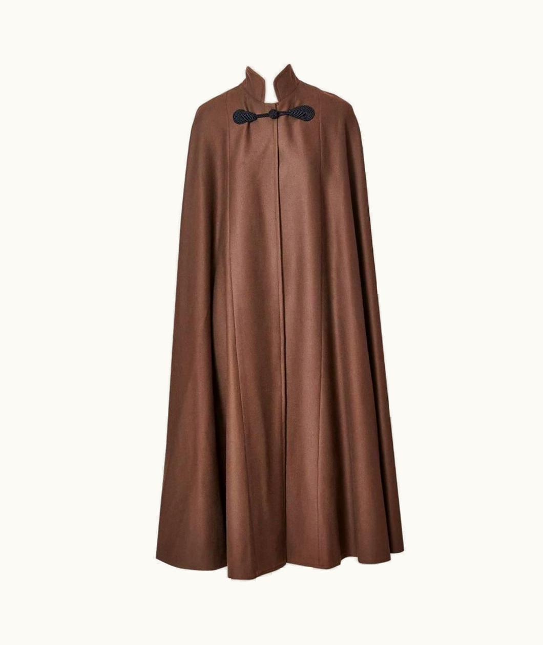 Saint Laurent Yves Saint Laurent Wool Cape With Mandarin Collar