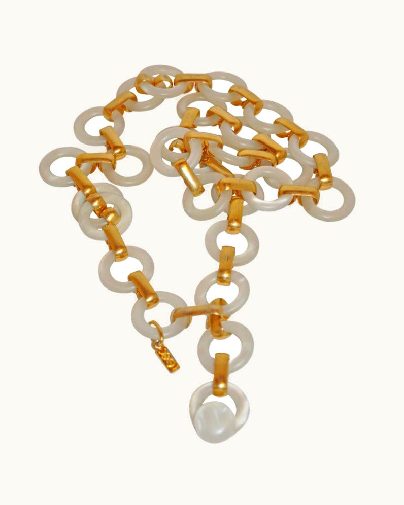 Saint Laurent Yves Saint Laurent Lucite & Gold Hardware Chain Belt