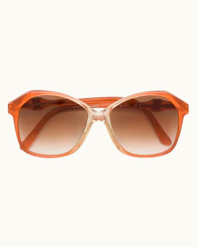 Saint Laurent Yves Saint Laurent Vintage Brownish Orange Transparent 70s Sunglasses