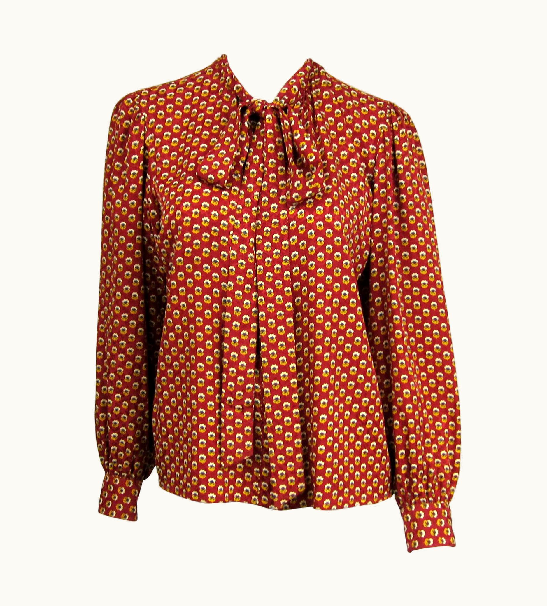 Saint Laurent Yves Saint Laurent Blouse Silk 1976 Collection YSL