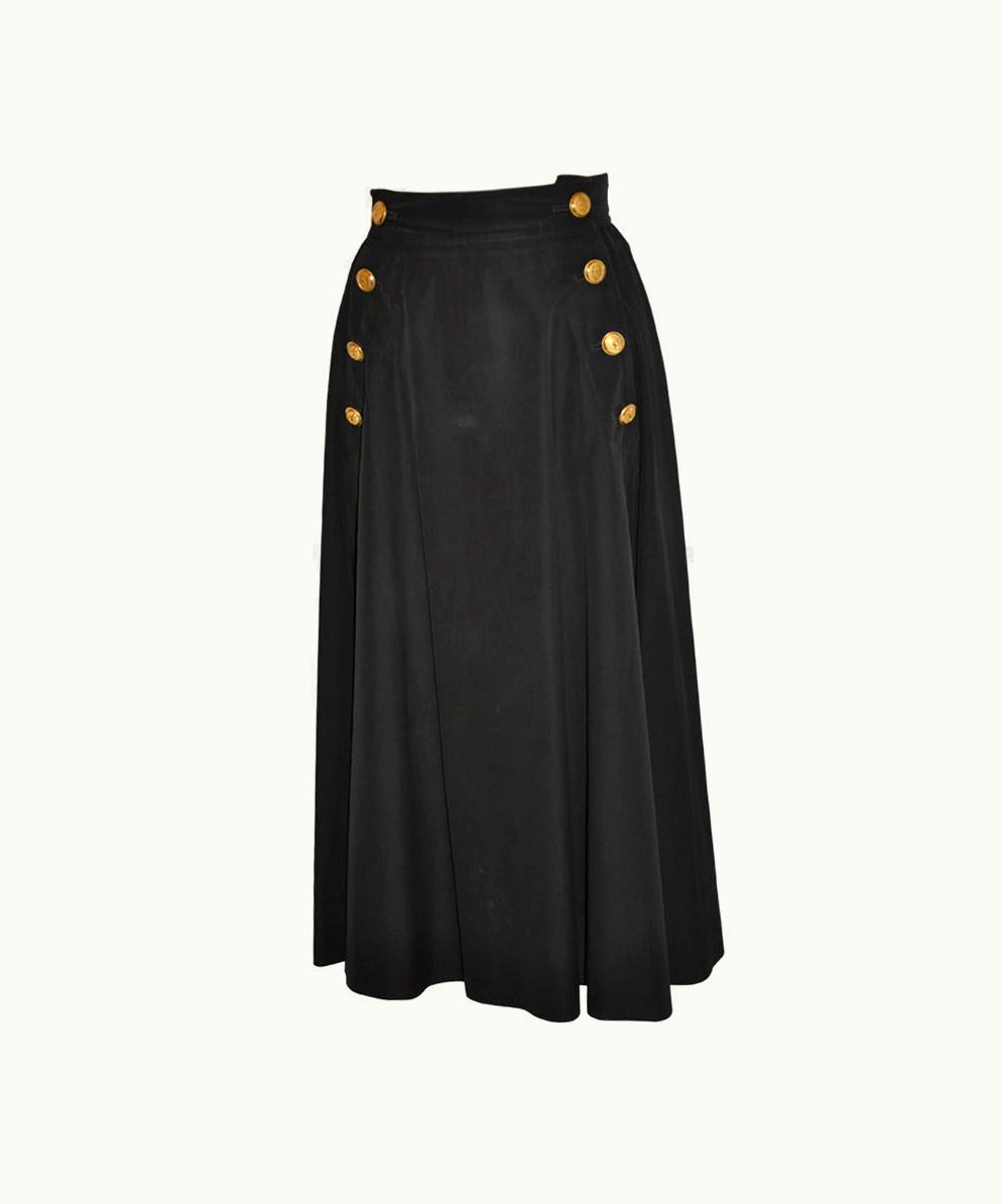 Saint Laurent Yves Saint Laurent Black With Signature Gilded Gold Hardware Skirt