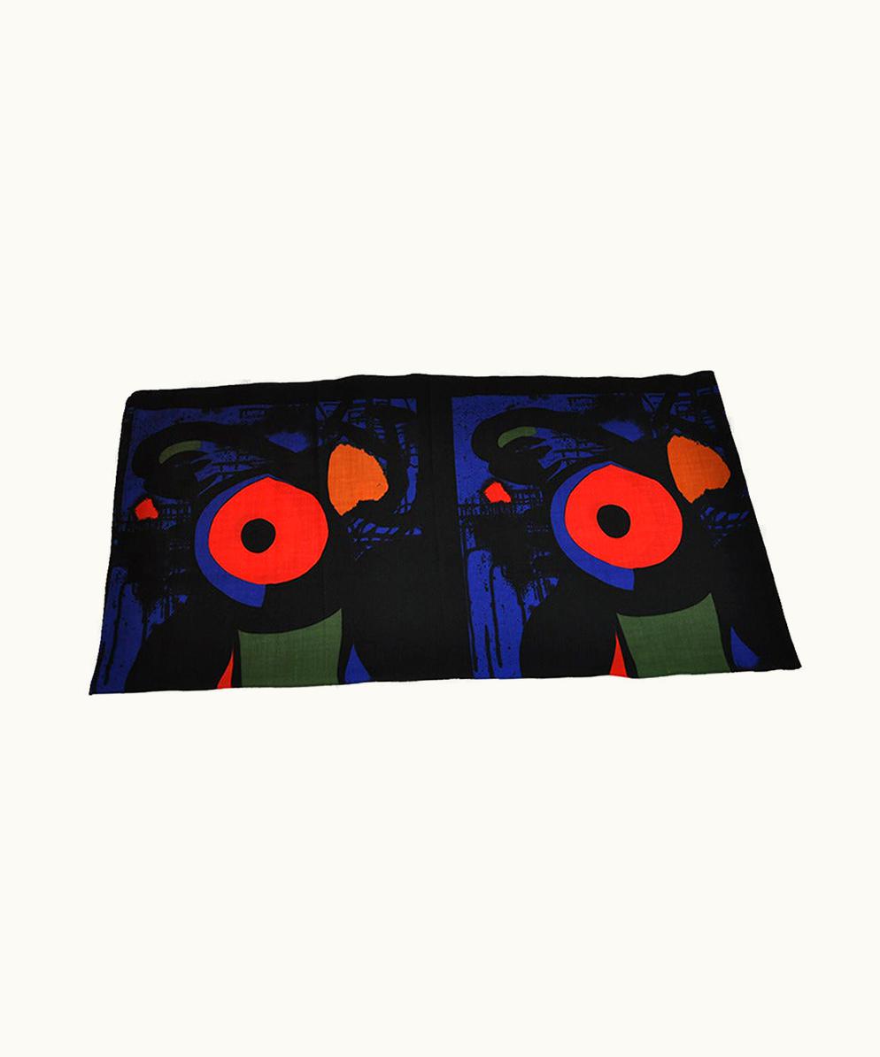 Saint Laurent Yves Saint Laurent Huge Bold Abstract Wool Challis Scarf