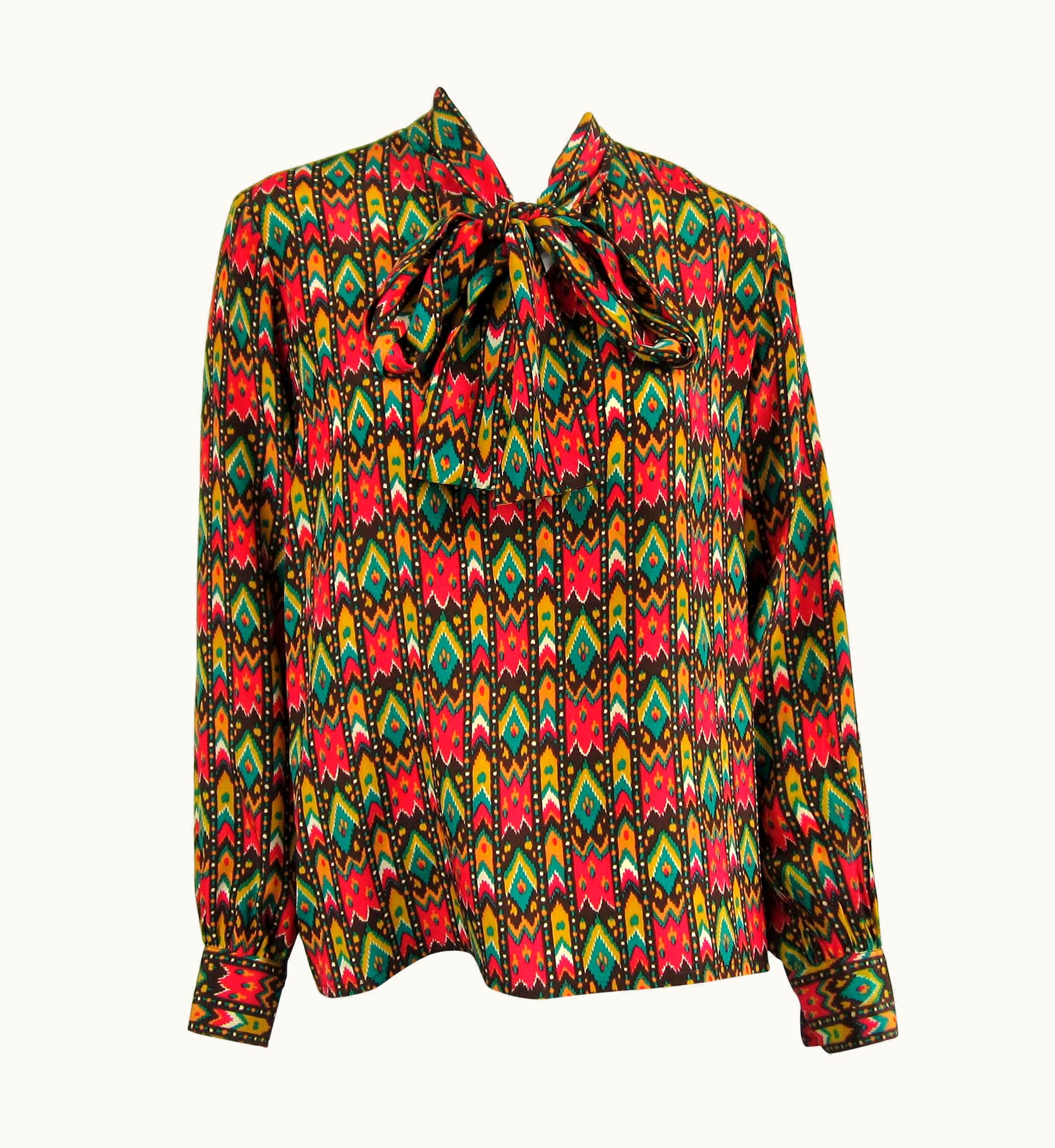 Saint Laurent 1970s Vintage Yves Saint Laurent Silk Blouse Collection 1976 YSL