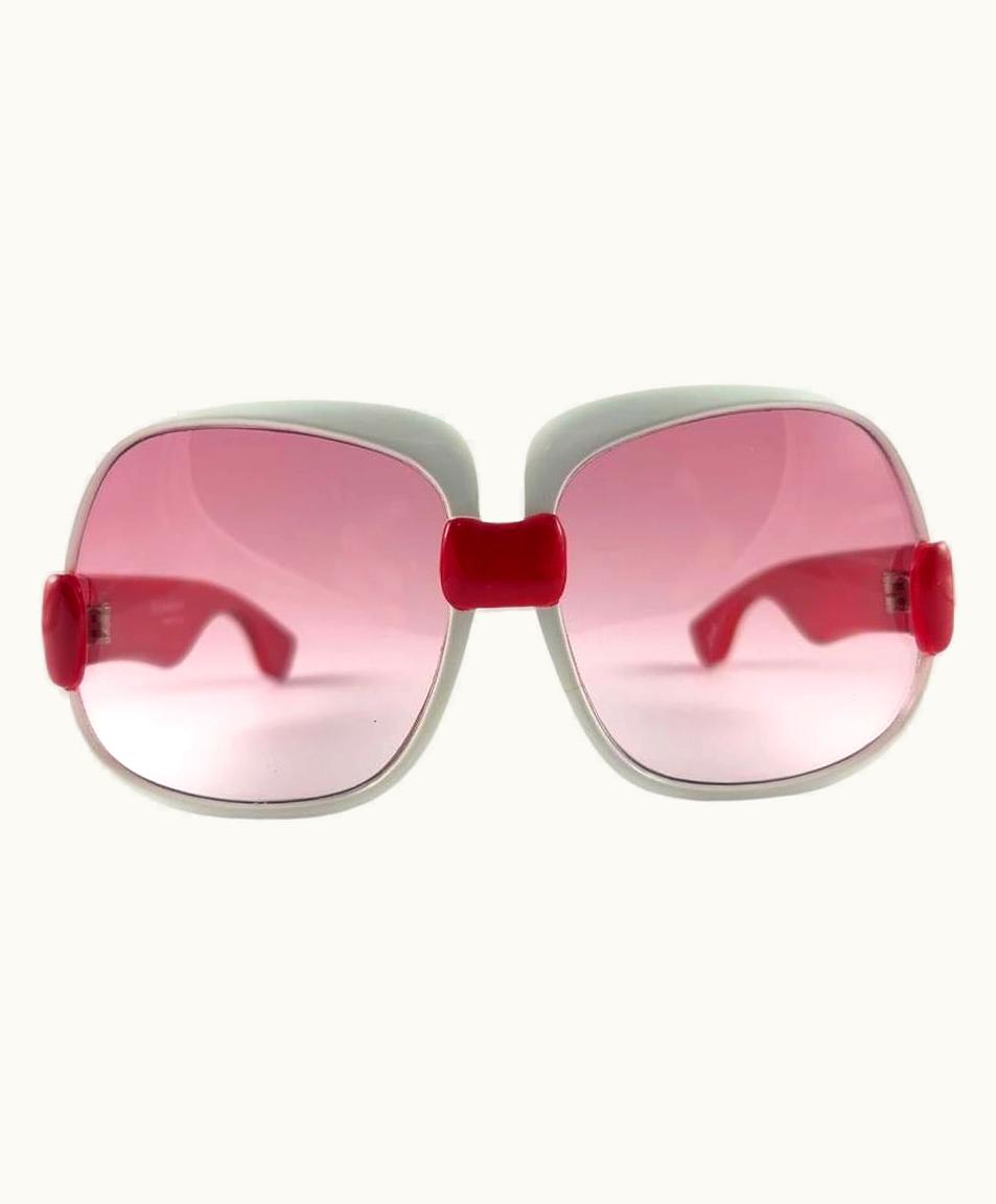 Saint Laurent Vintage Yves Saint Laurent YSL 545 White & Red 1970 France Sunglasses