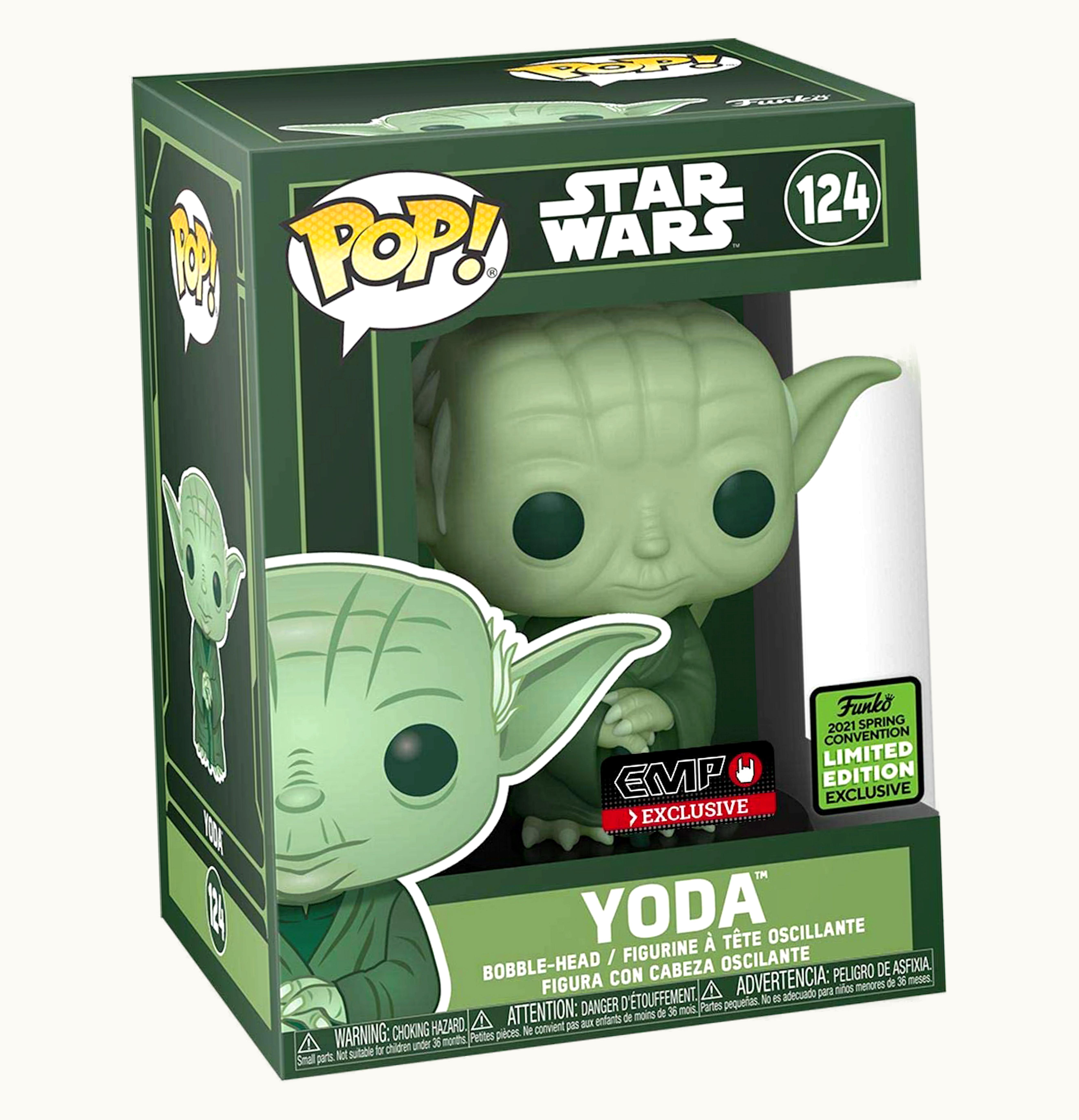 Funko Funko Pop Star Wars Yoda Bobble Head EMP 2021 Spring Convention Limited Edition Exclusive Figure 124