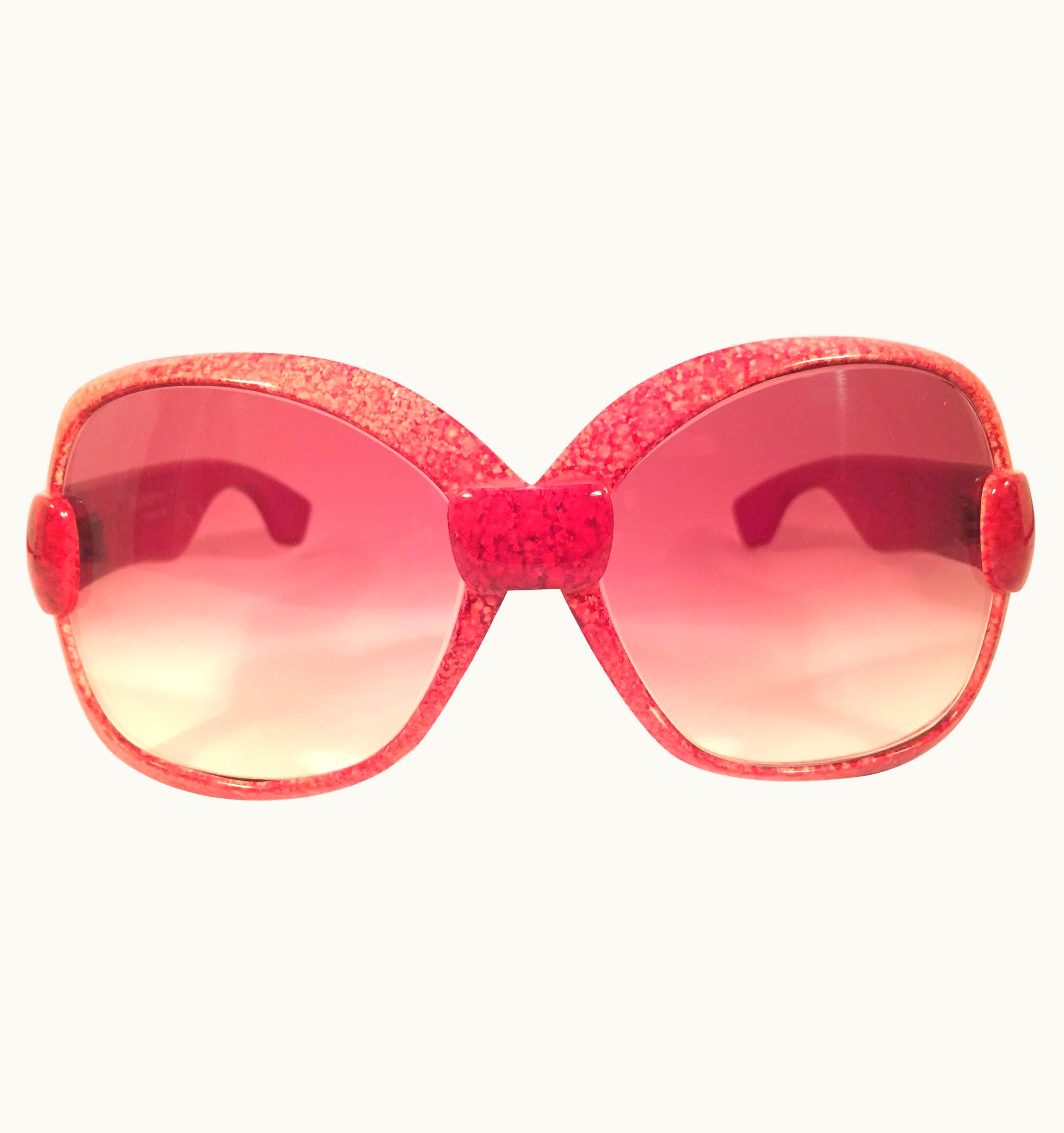 Saint Laurent Vintage Yves Saint Laurent YSL 541 Jasped Red 1970 France Sunglasses