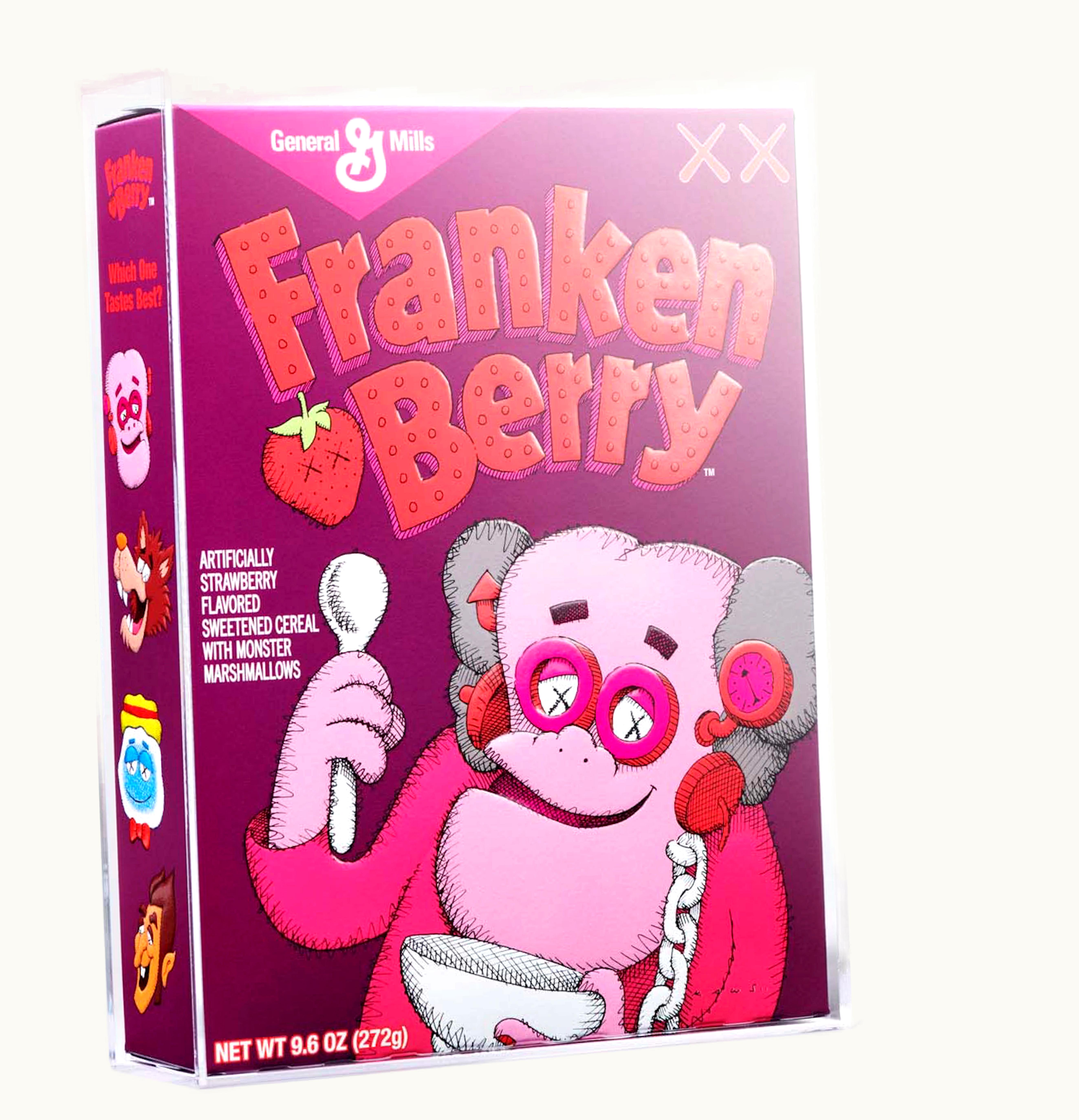 KAWS KAWS Monsters Franken Berry Cereal Limited Edition in Acrylic Case Not Fit For Human Consumption