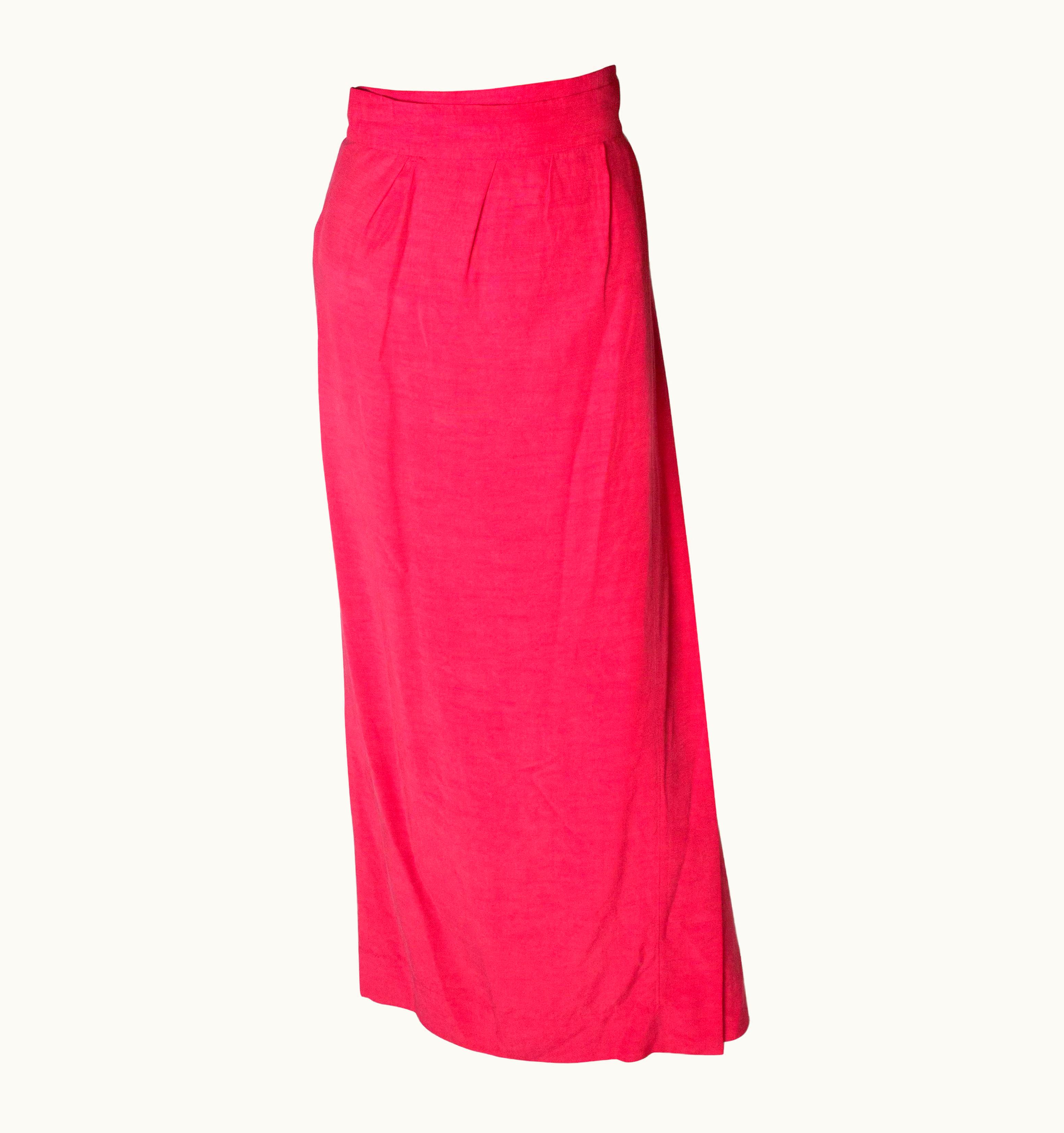 Saint Laurent Vintage Yves Saint Laurent Rive Gauche Raspberry Pink Skirt