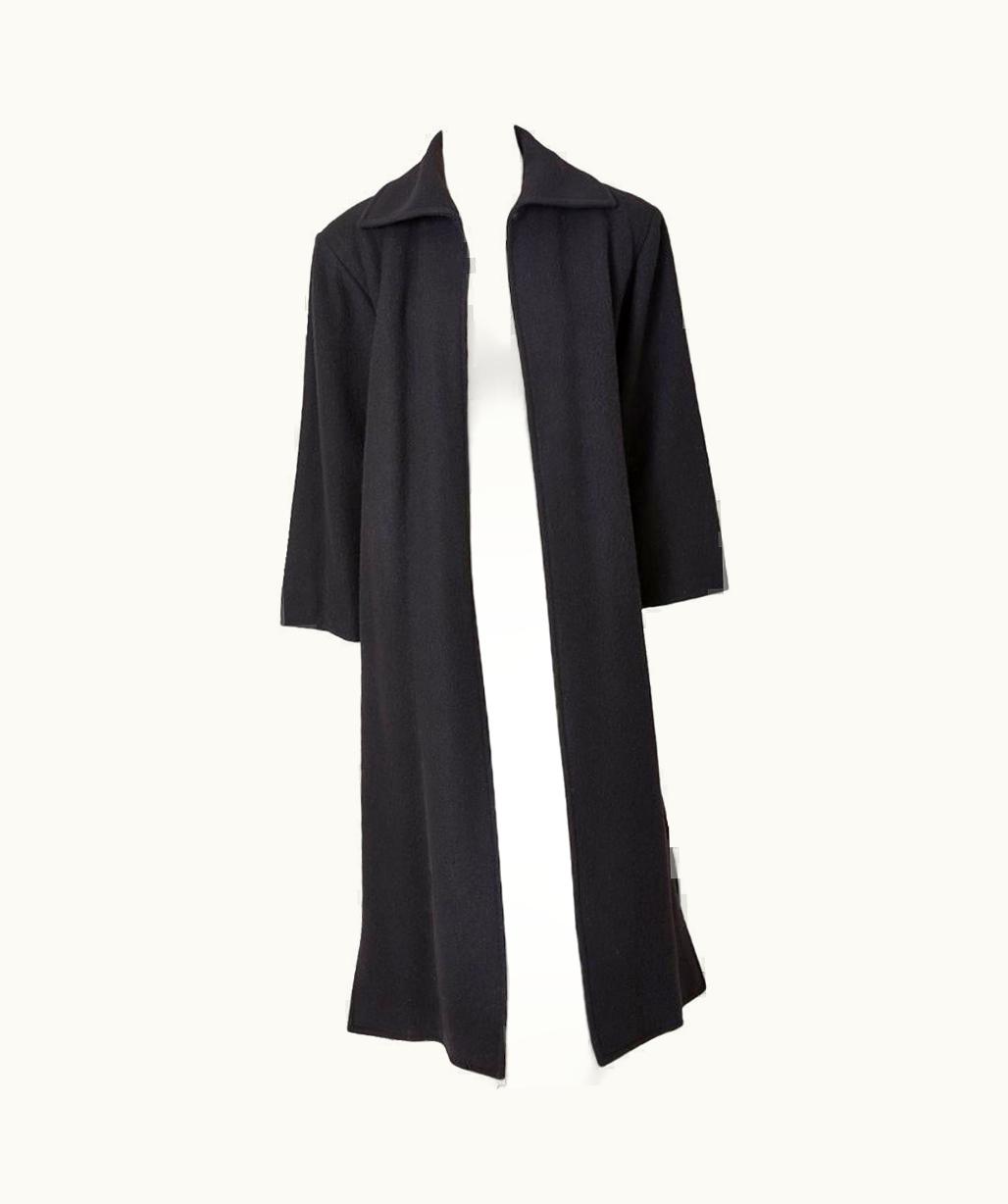 Saint Laurent Yves Saint Laurent Wool Coat With Plaid Interior