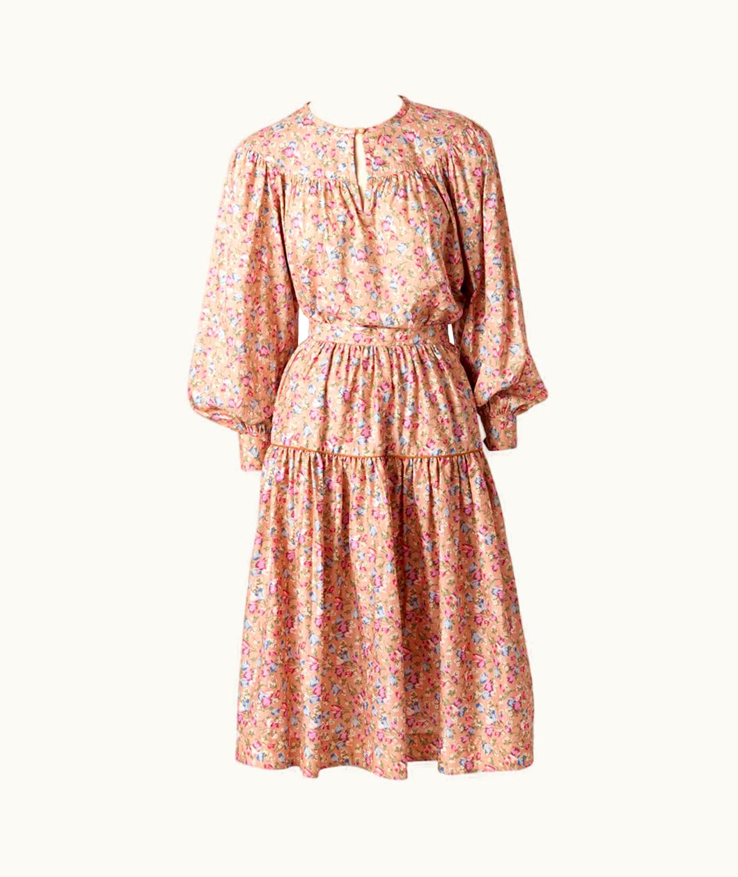 Saint Laurent Yves Saint Laurent Rive Gauche Pastel Tone Liberty Print Ensemble