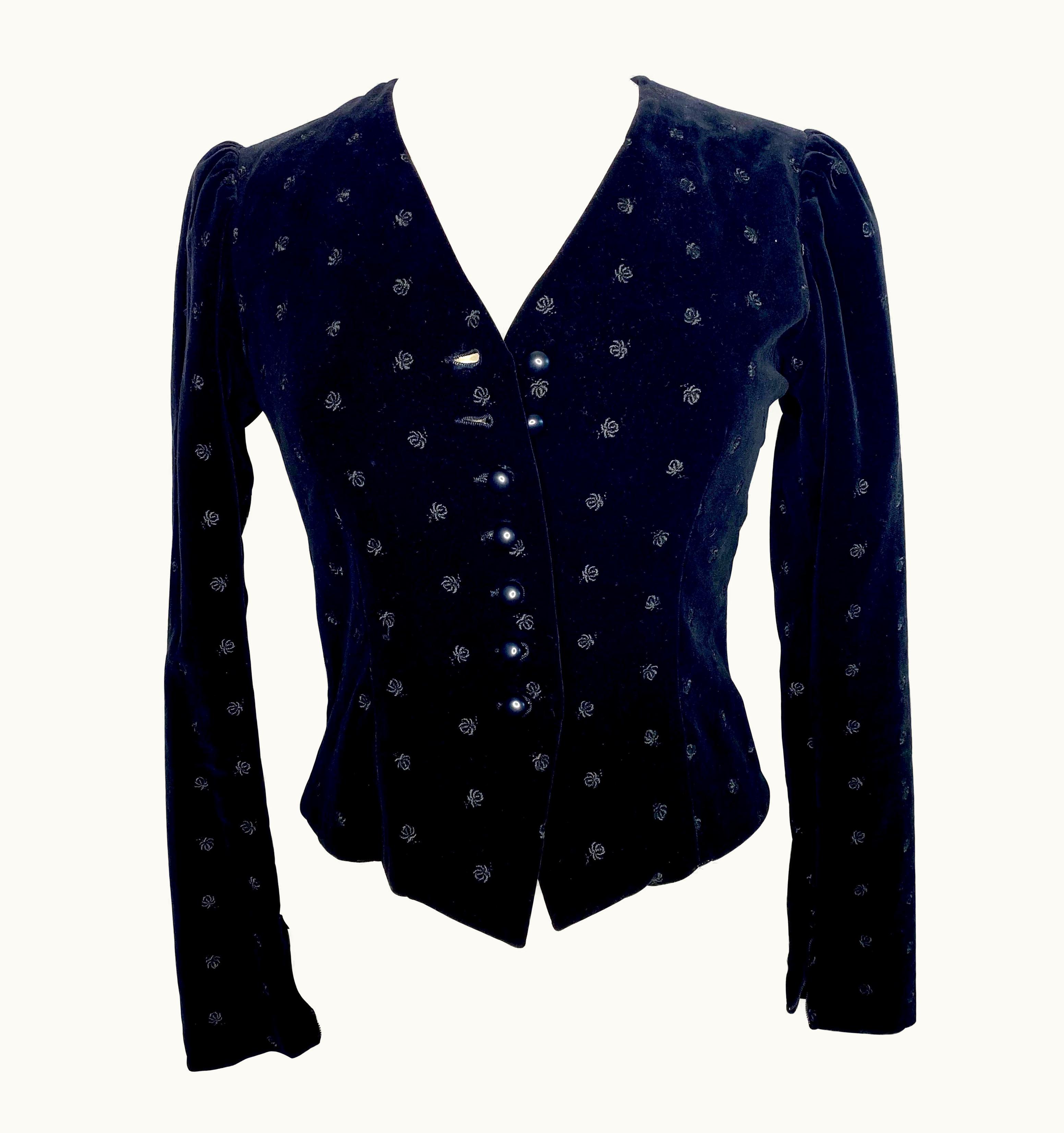 Saint Laurent Yves Saint Laurent Rive Gauche Short Velvet Jacket Circa