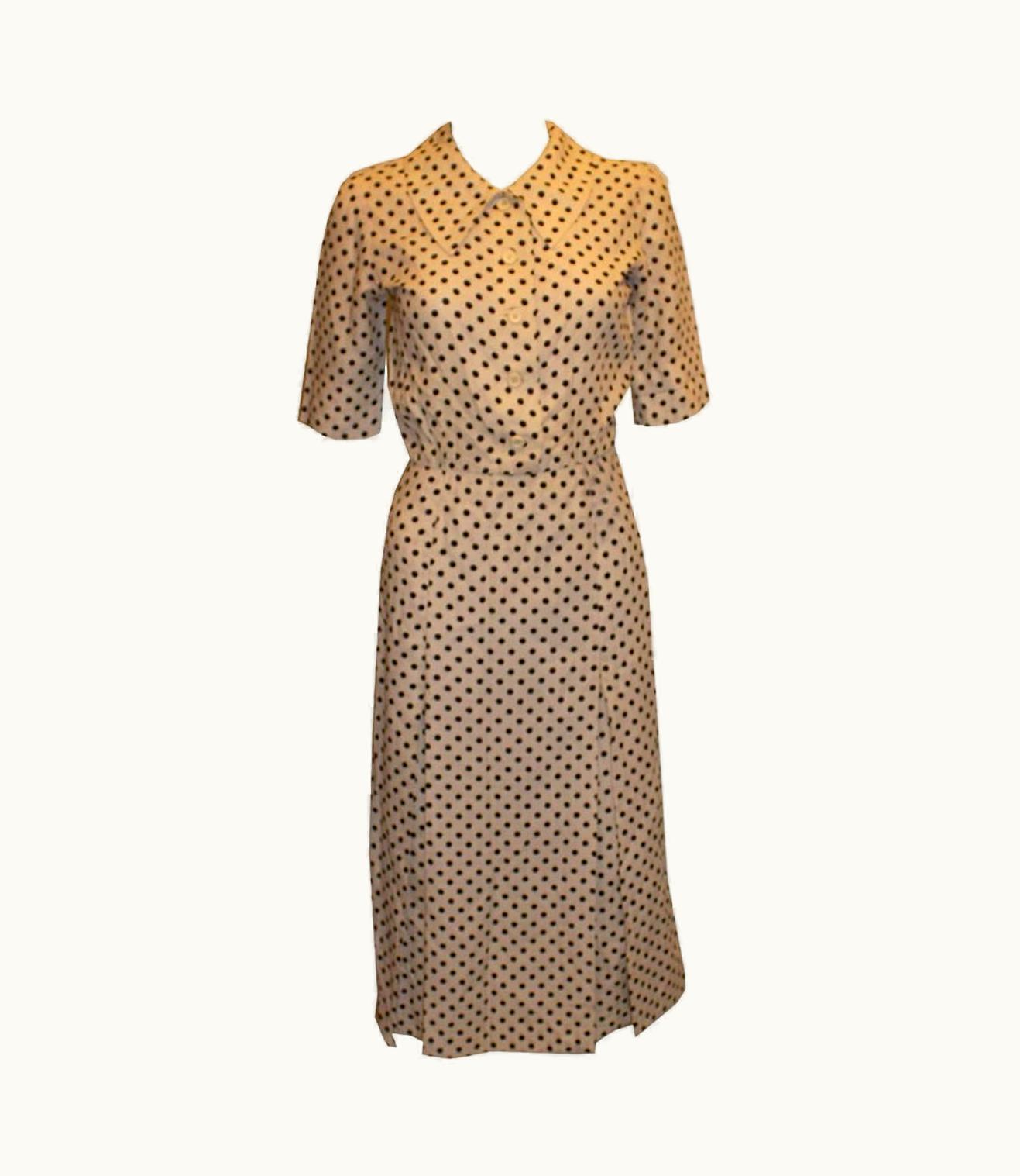 Saint Laurent Vintage Yves Sainr Laurent Rive Gauche Black And White Spot Dress