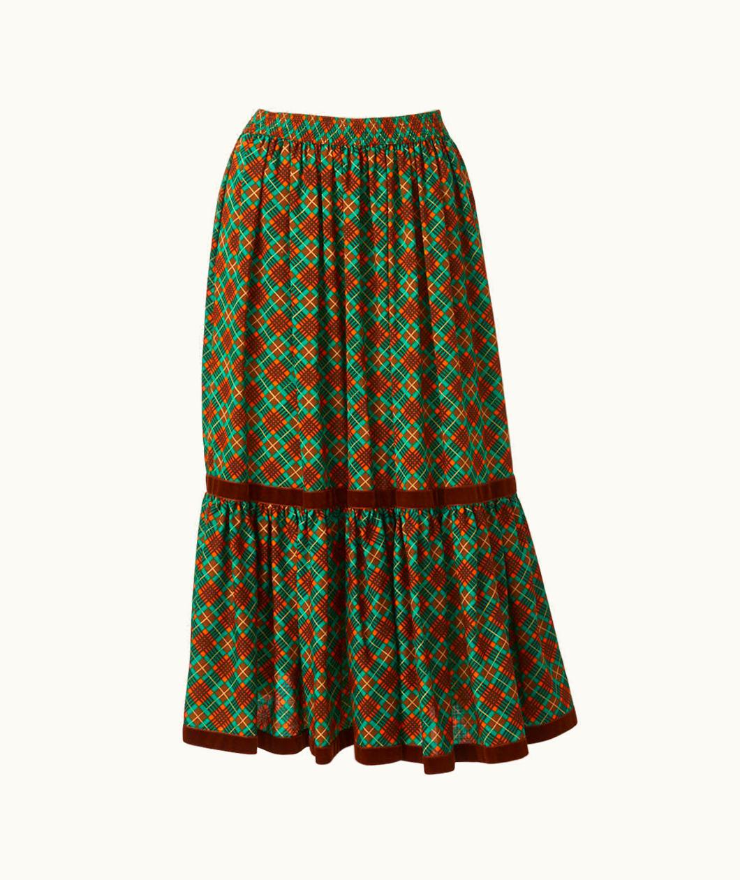 Saint Laurent Yves Saint Laurent Rive Gauche Wool Challis 70' Midi Skirt