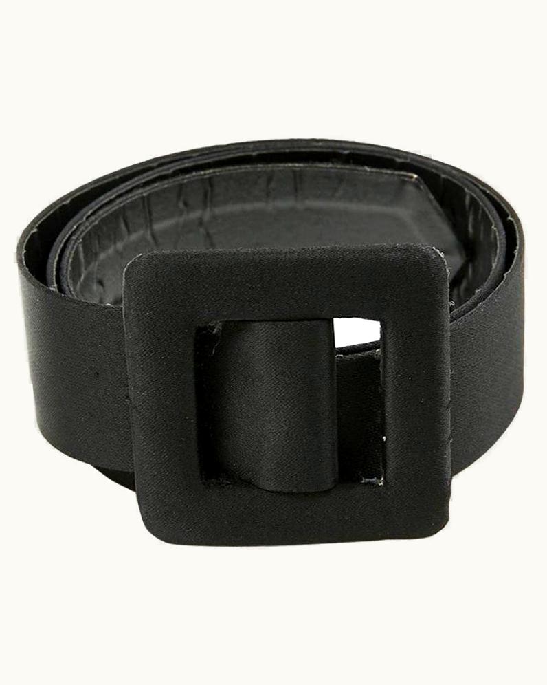Saint Laurent Vintage YSL Rive Gauche Black Silk Belt