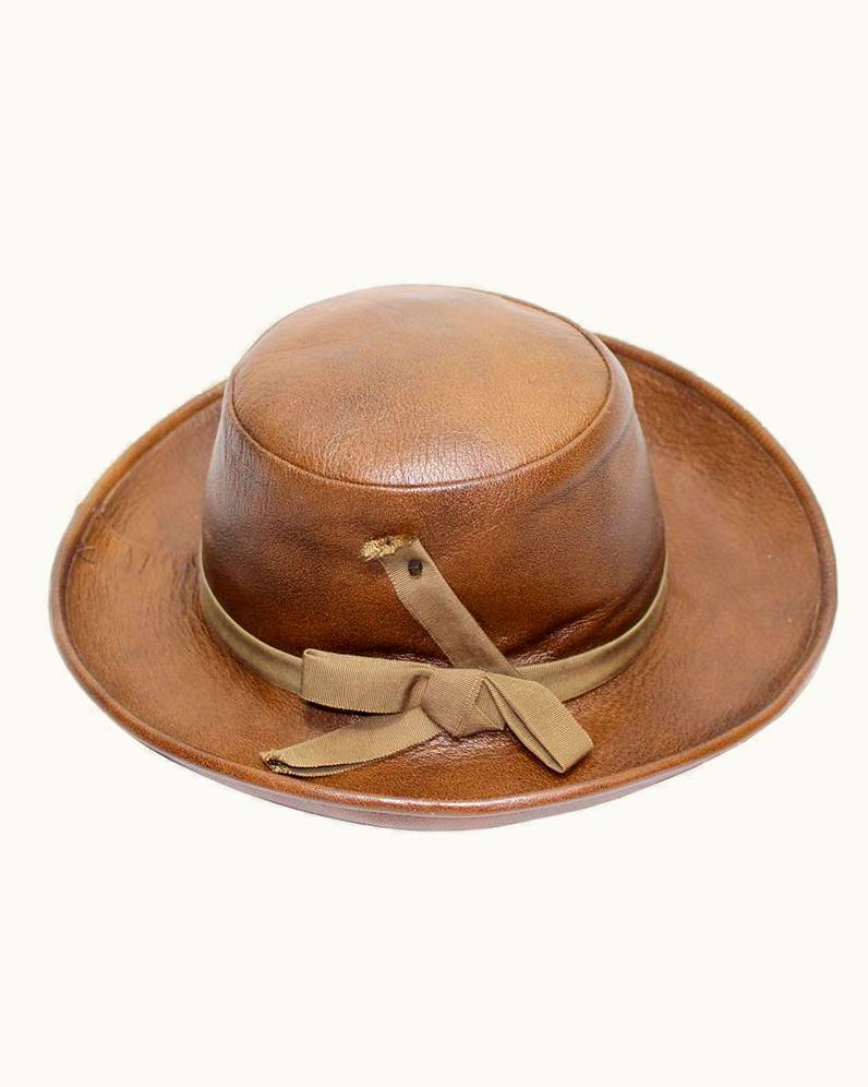 Saint Laurent Yves Saint Laurent 1970s Brown Leather Hat Vintage YSL