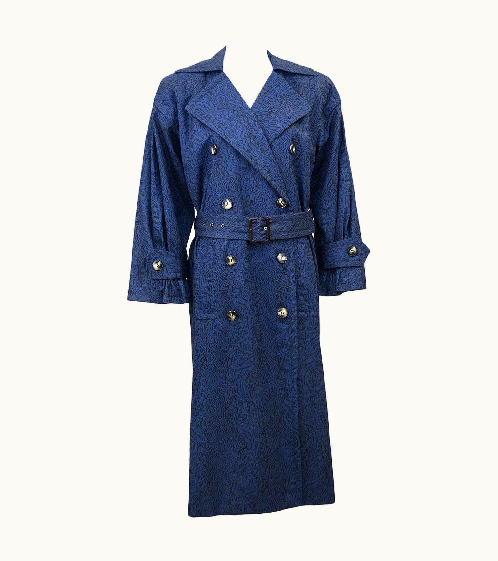 Saint Laurent 1980' YSL Yves Saint Laurent Navy Trench Coat UZ0583634
