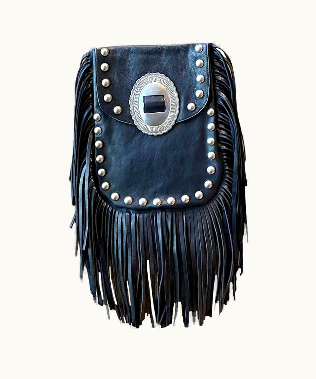 Saint Laurent Saint Laurent Anita Fringe Lambskin Leather Cross Body Bag, 2000s