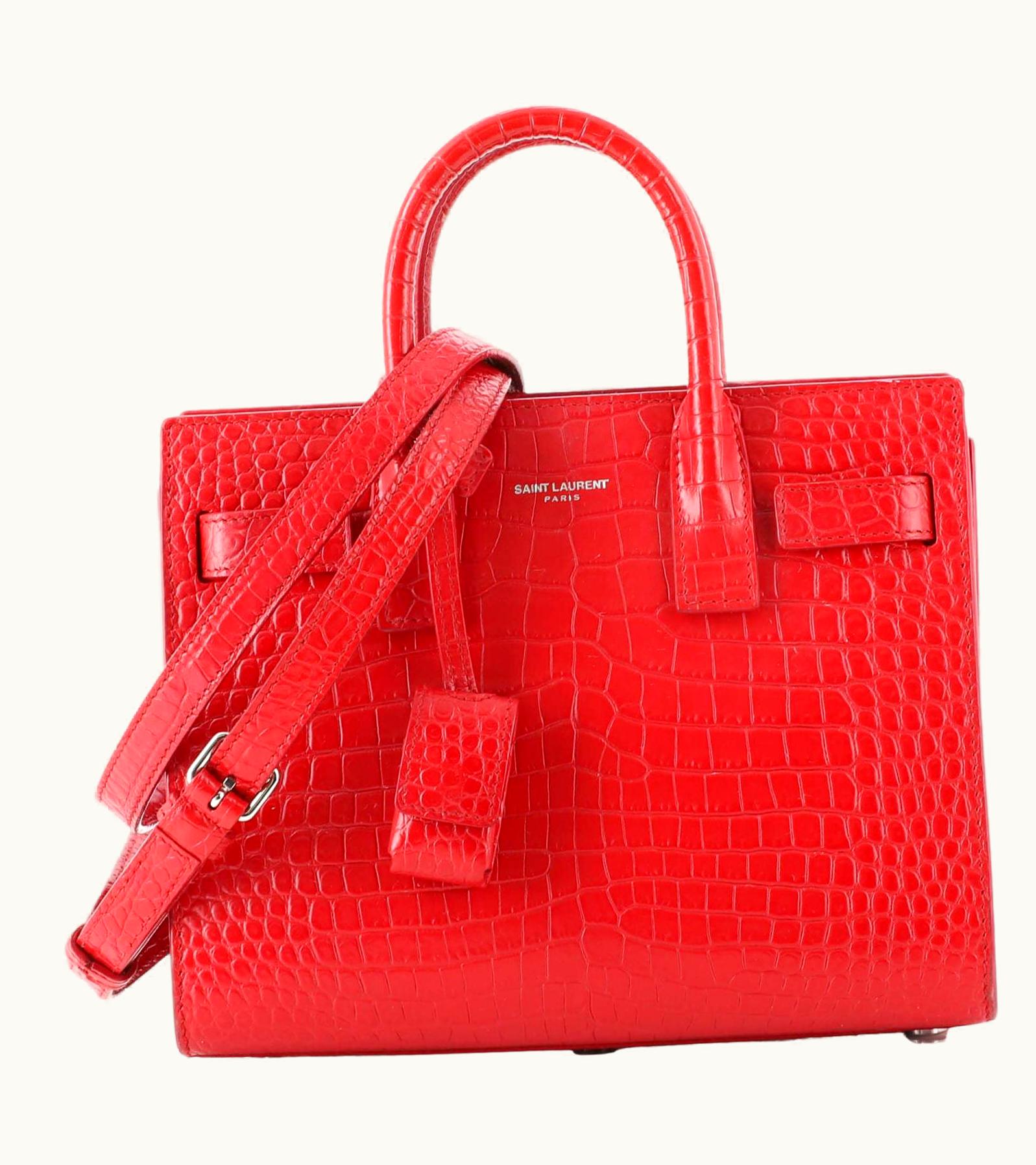 Saint Laurent Saint Laurent Sac De Jour Nm Bag Crocodile Embossed Leather Nano
