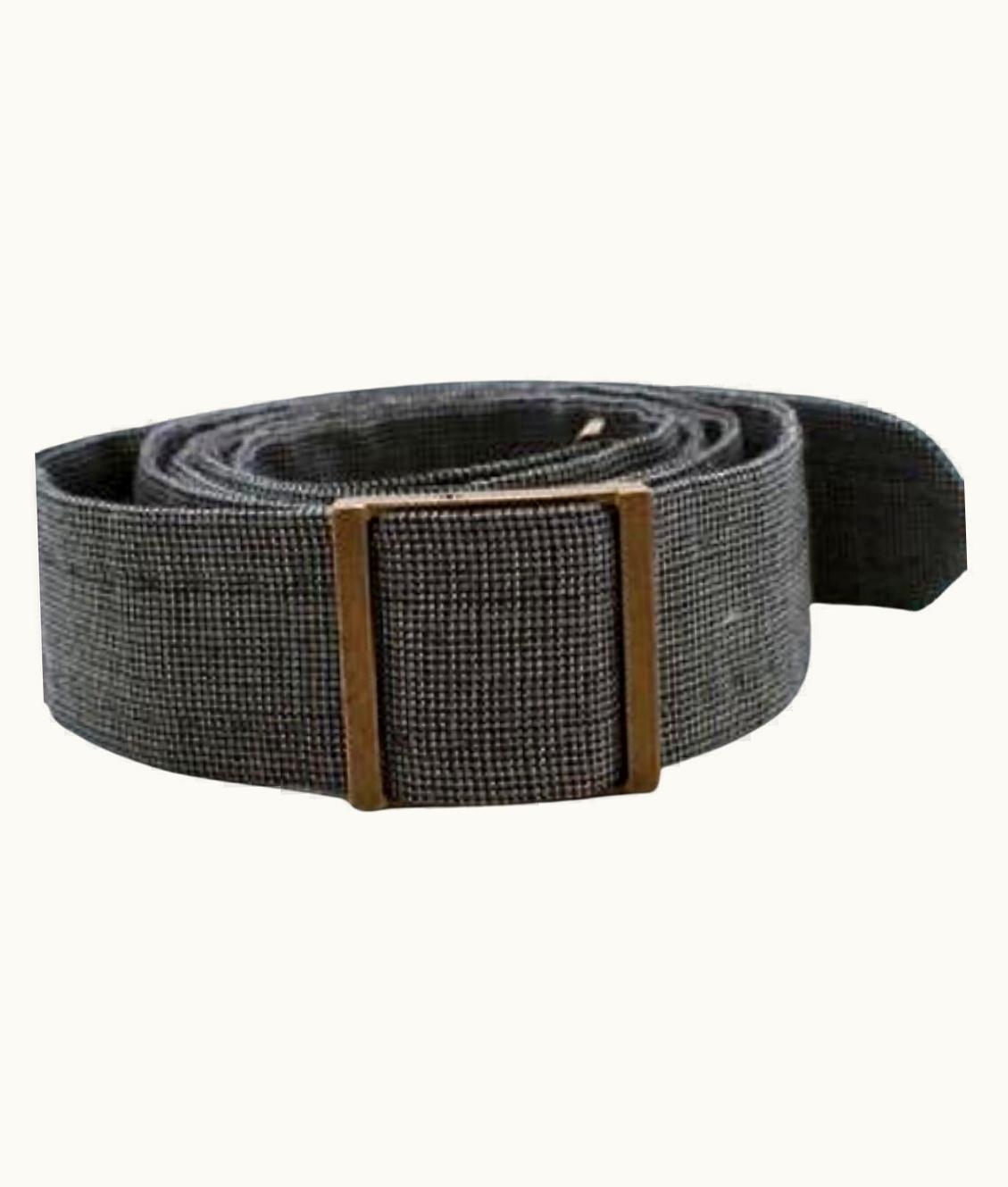 Saint Laurent Yves Saint Laurent Grey Houndstooth Wool-blend Belt
