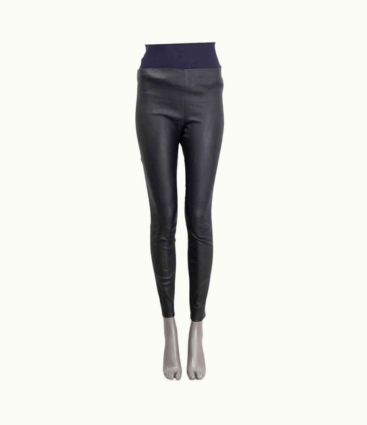 Saint Laurent Saint Laurent Black Skinny Leather Leggings Pants
