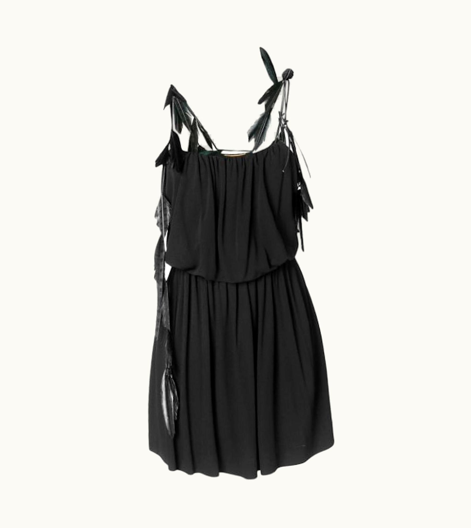 Saint Laurent Saint Laurent Black Strappy Mini Dress UZ0583722