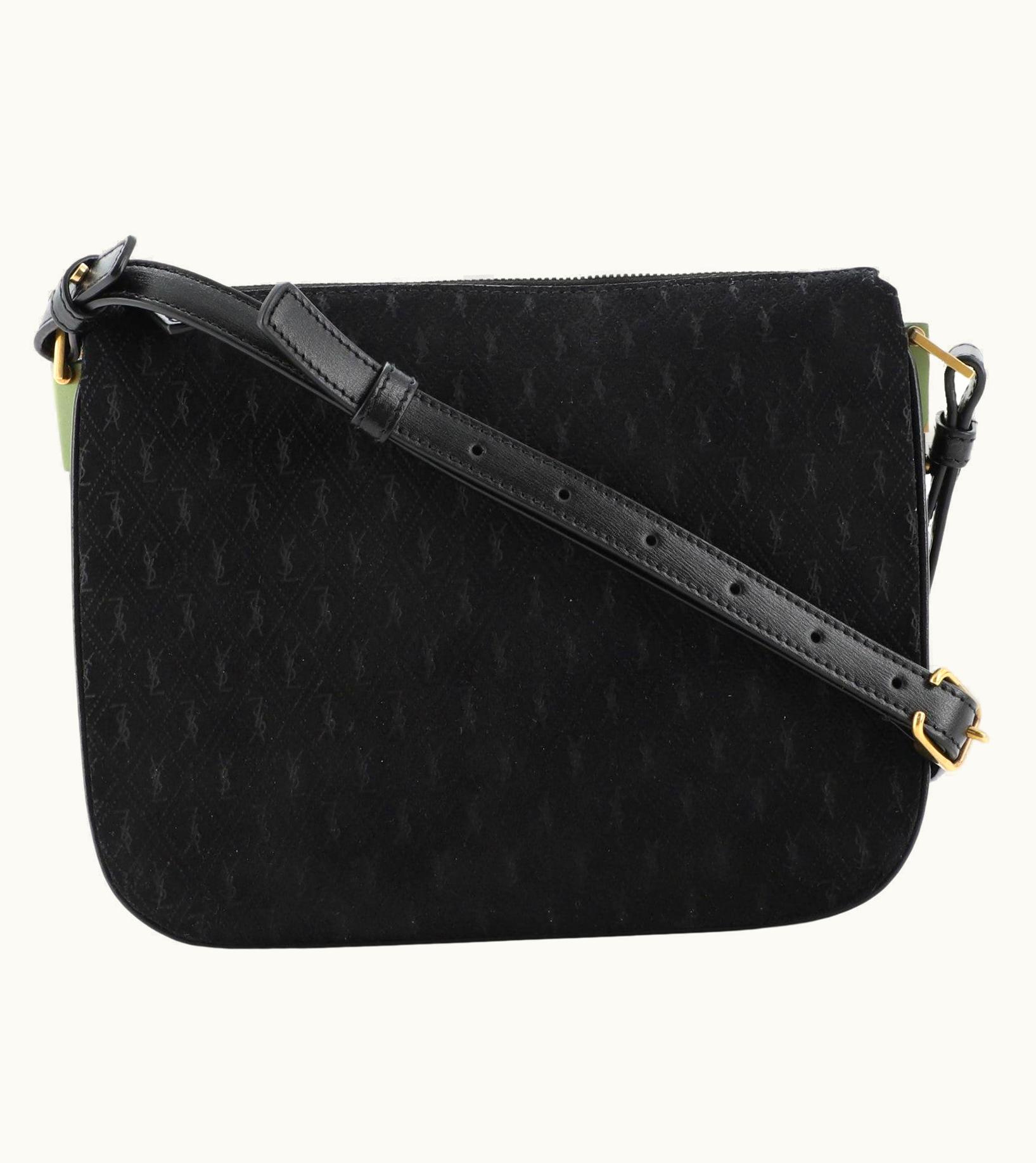 Saint Laurent Saint Laurent Zip Crossbody Bag Monogram All Over Suede Small