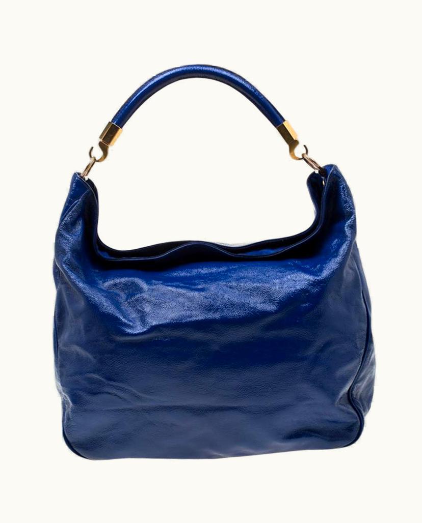 Saint Laurent Saint Laurent Paris Royal Blue Patent Leather Roady Hobo