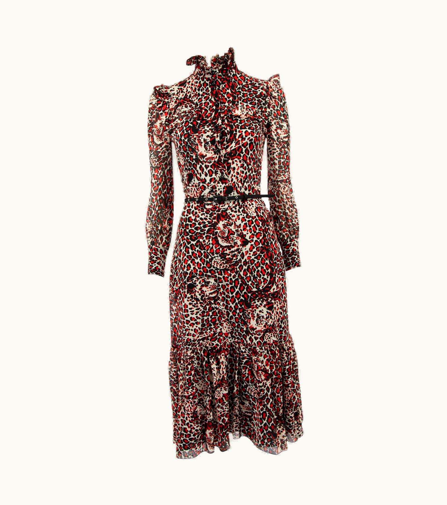 Saint Laurent Saint Laurent Women' Patterned Maxi Dress With Belt