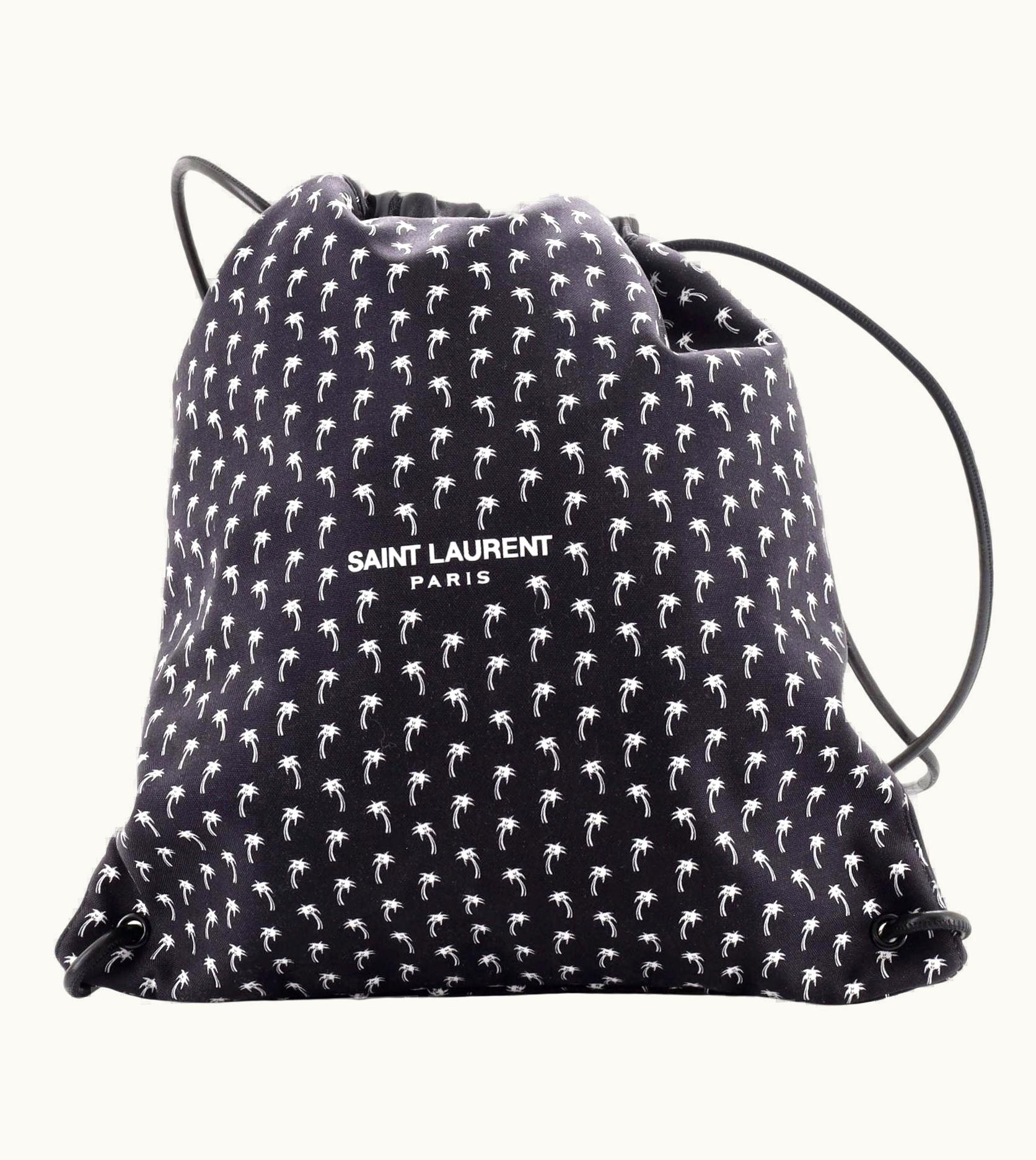 Saint Laurent Saint Laurent Teddy Drawstring Backpack Printed Canvas Large UZ0583818